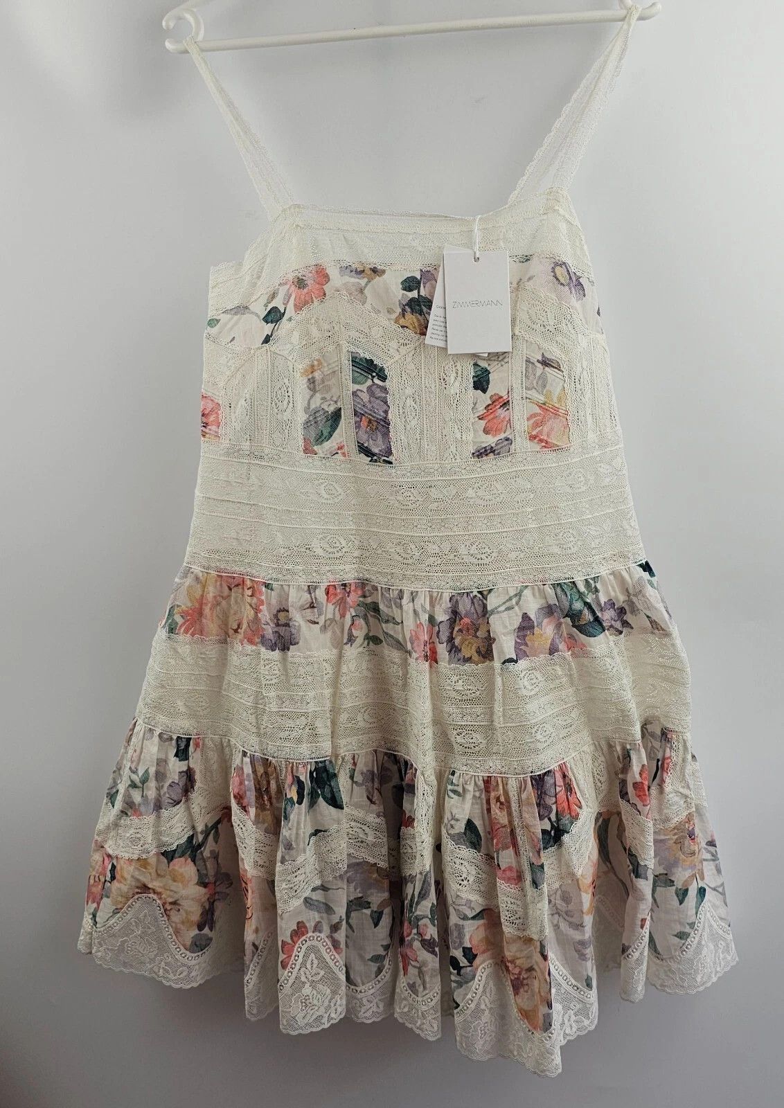 chinese dress ladies Acacia Lace Trim Mini Dress Cream Multi Floral