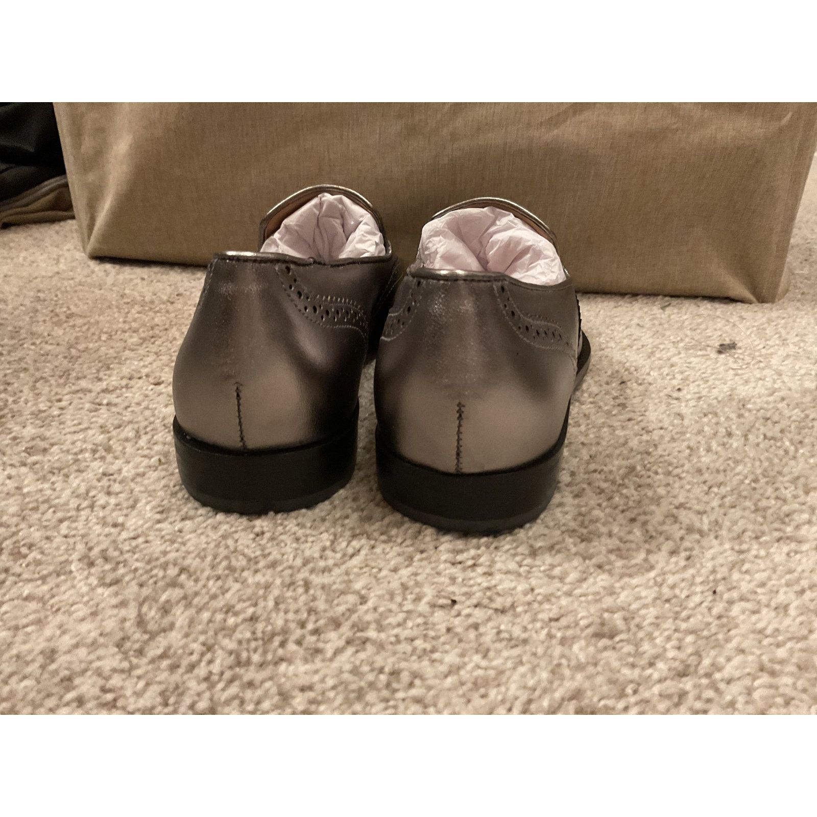 Talbots NIB Talbots Leighton Brogue Nappa Leather Metallic Loafers,6 Size US 6 / IT 36 - 7 Thumbnail