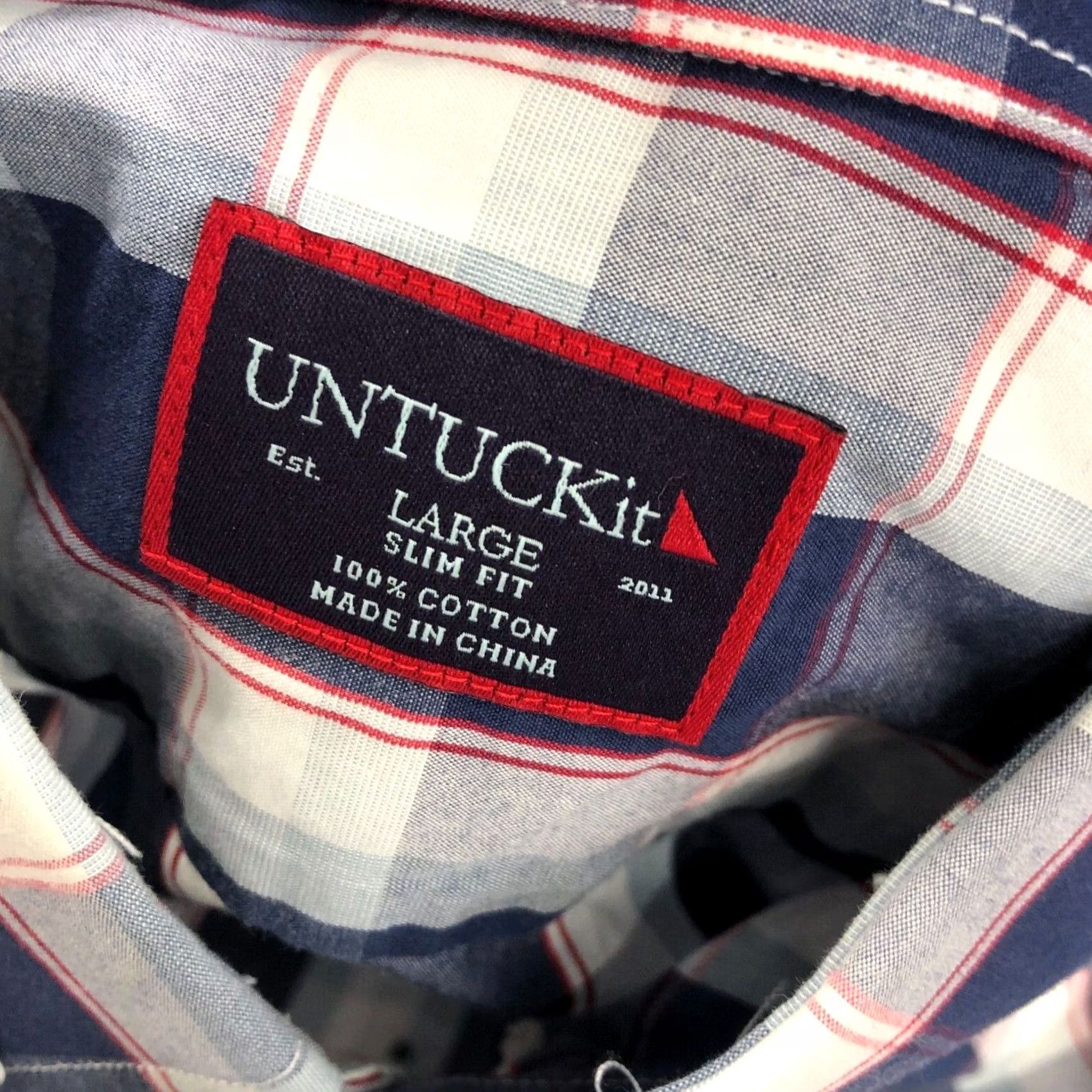 UNTUCKit UNTUCKit Large 100% Cotton SLIM FIT Button Long Sleeve Plaid Casual Shirt Mens L Multicolor Plaid Modern Classic Seasonal Slimming" Size US L / EU 52-54 / 3 - 3 Thumbnail
