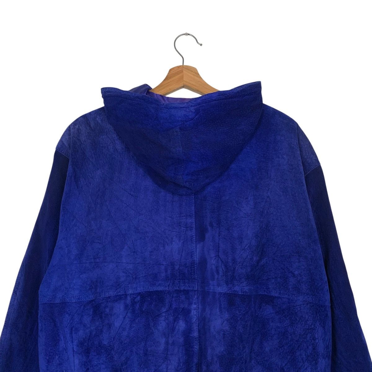 Japanese Brand TAMNERY WEST Hooded Blue Suede Leather Jacket #2437-C109 Size US L / EU 52-54 / 3 - 8 Thumbnail