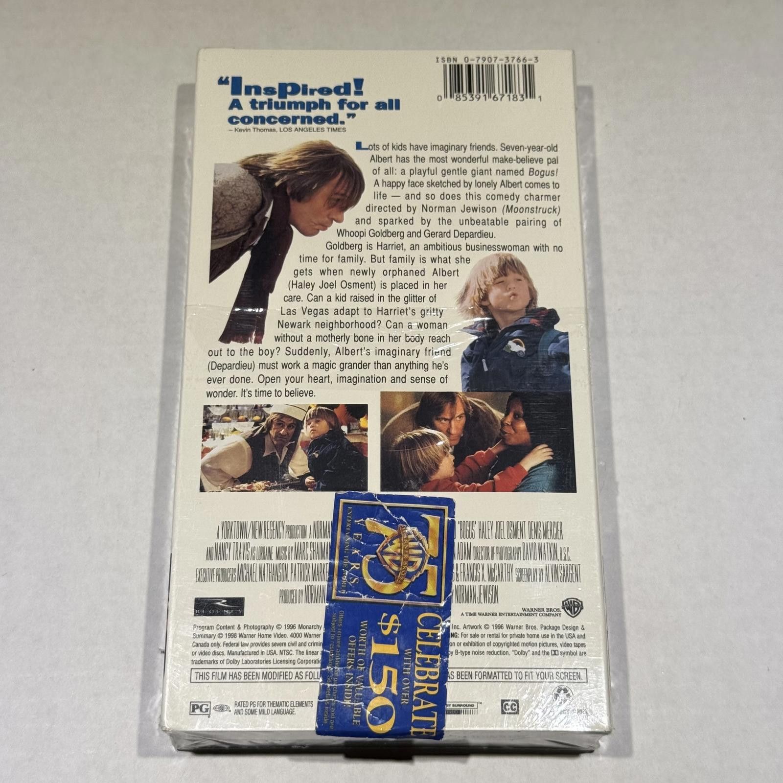 Warner Bros Bogus Whoopi & Depardieu Warner Bros VHS Sealed Rare Size ONE SIZE - 3 Thumbnail