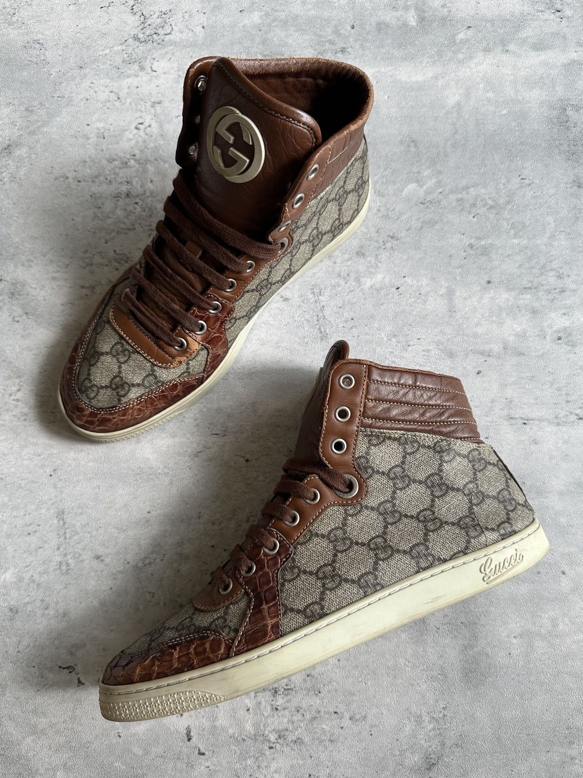 Gucci CROC LEATHER IMPRIME HIGH TOP Size US 7.5 / EU 40-41 - 6 Thumbnail