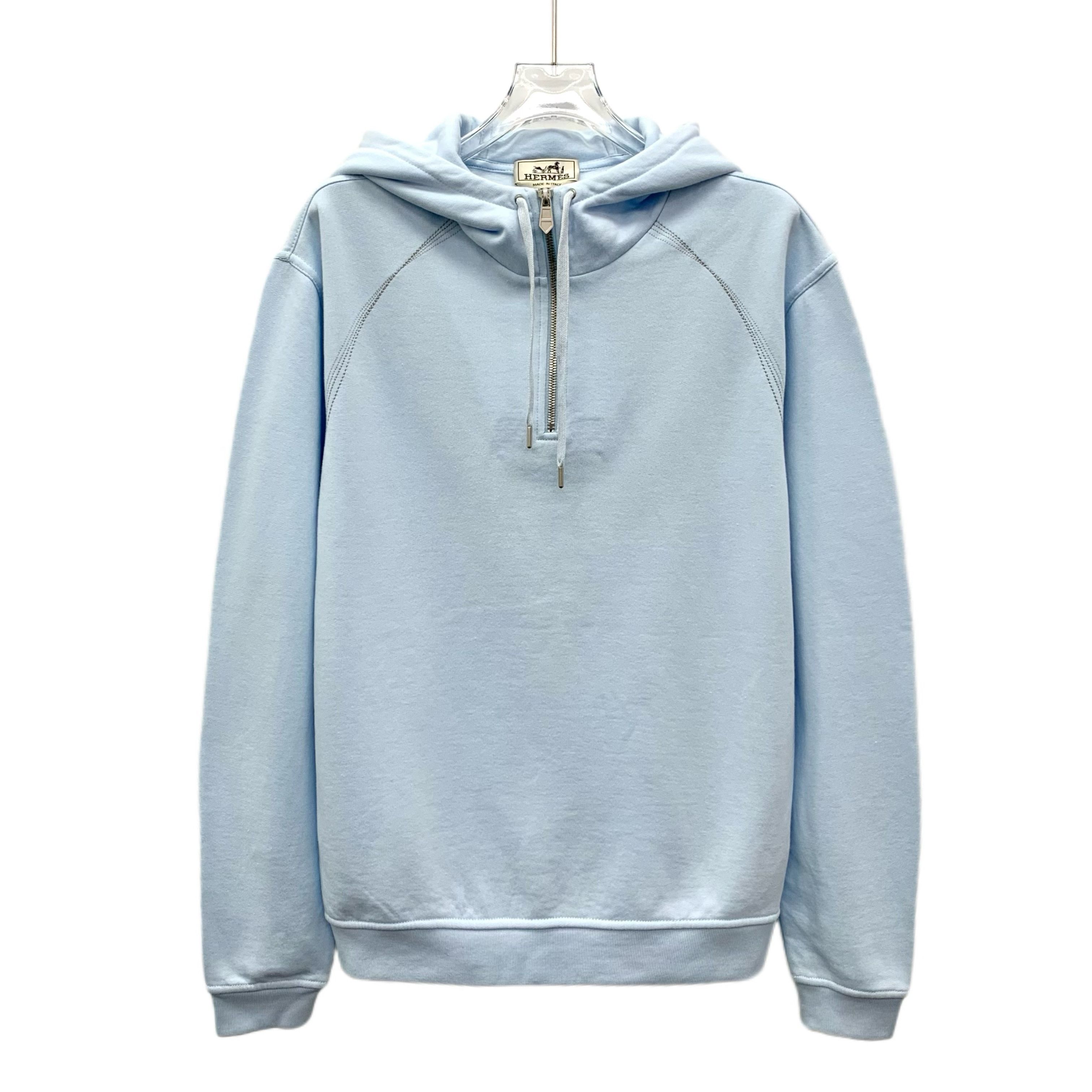 Hermes Hermès Half-Zip Hoodie Light Blue (M) Size US M / EU 48-50 / 2 - 1 Thumbnail