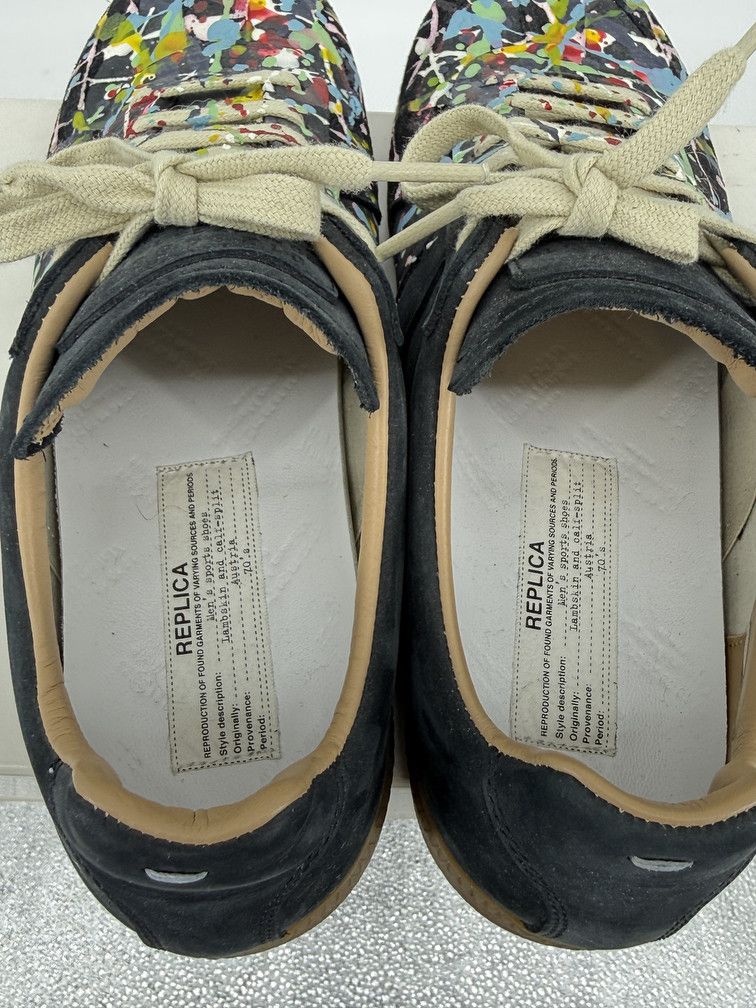 Maison Margiela GAT Low Black Suede Paint Splatter Size US 8 / EU 41 - 6 Thumbnail