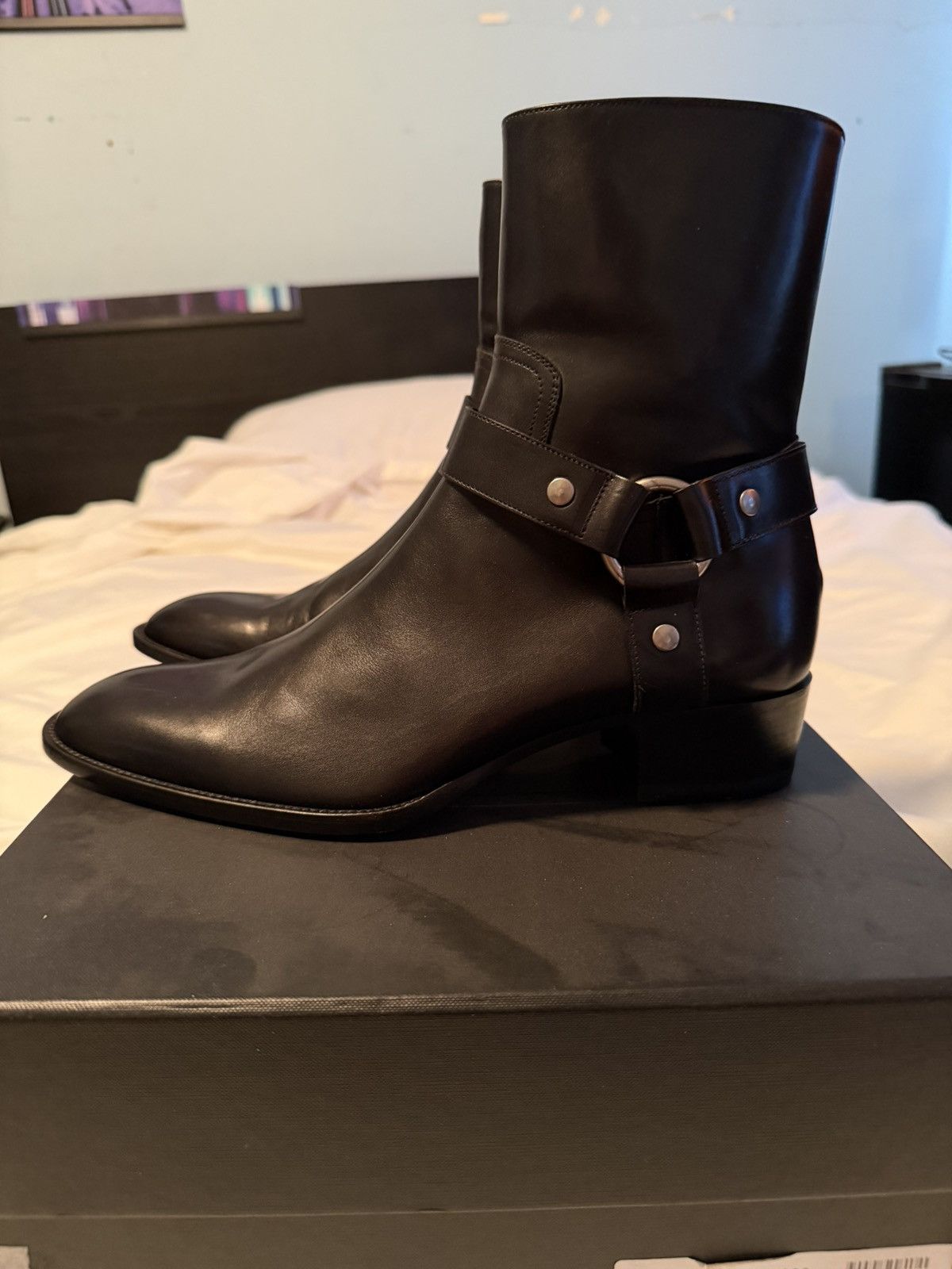 Saint Laurent Paris Brand New FW13 Black Leather Harness Boot Size US 10 / EU 43 - 2 Thumbnail