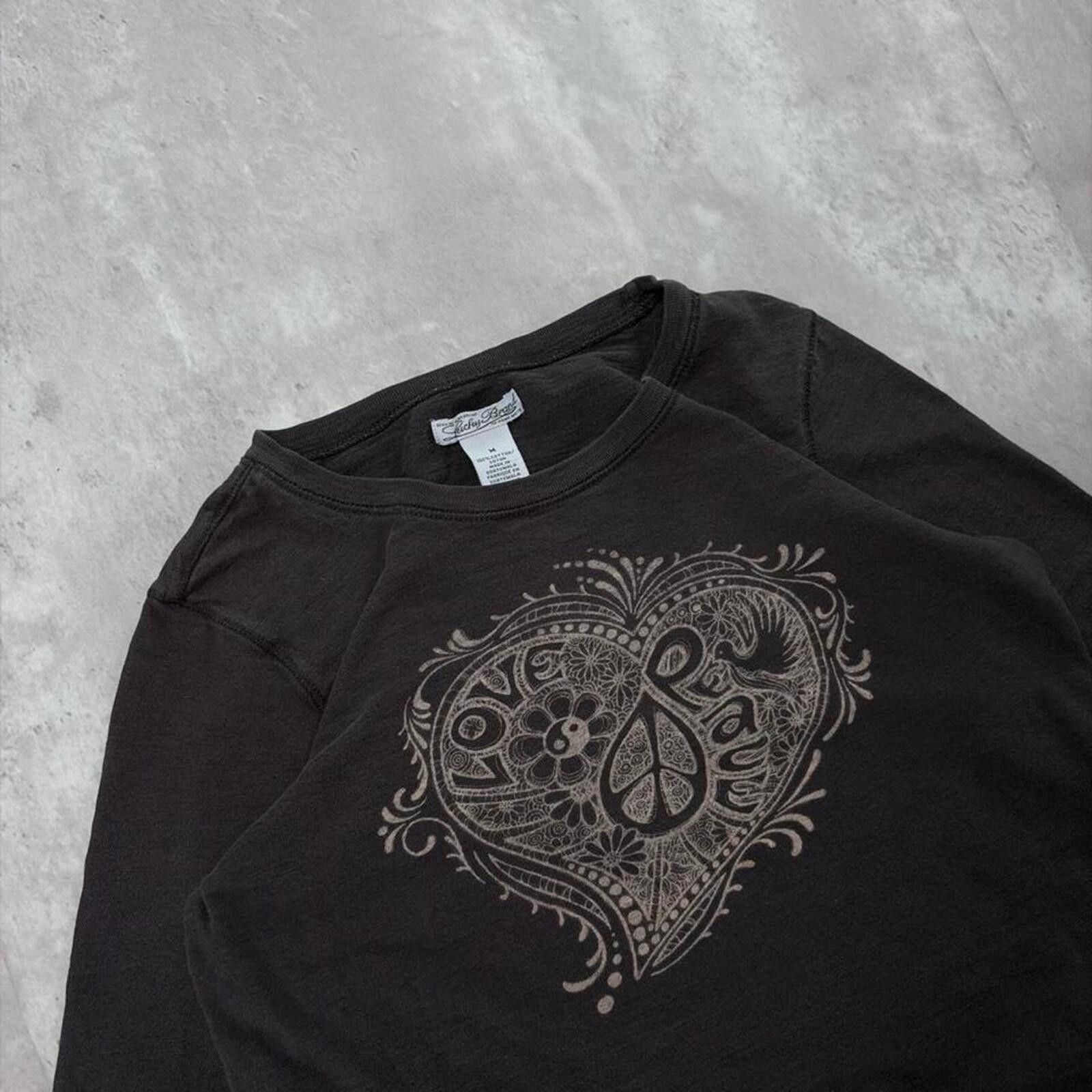 Lucky Brand Y2K Lucky Brand Grunge Distressed Long Sleeve Skater Shirt Size L / US 10 / IT 46 - 5 Thumbnail