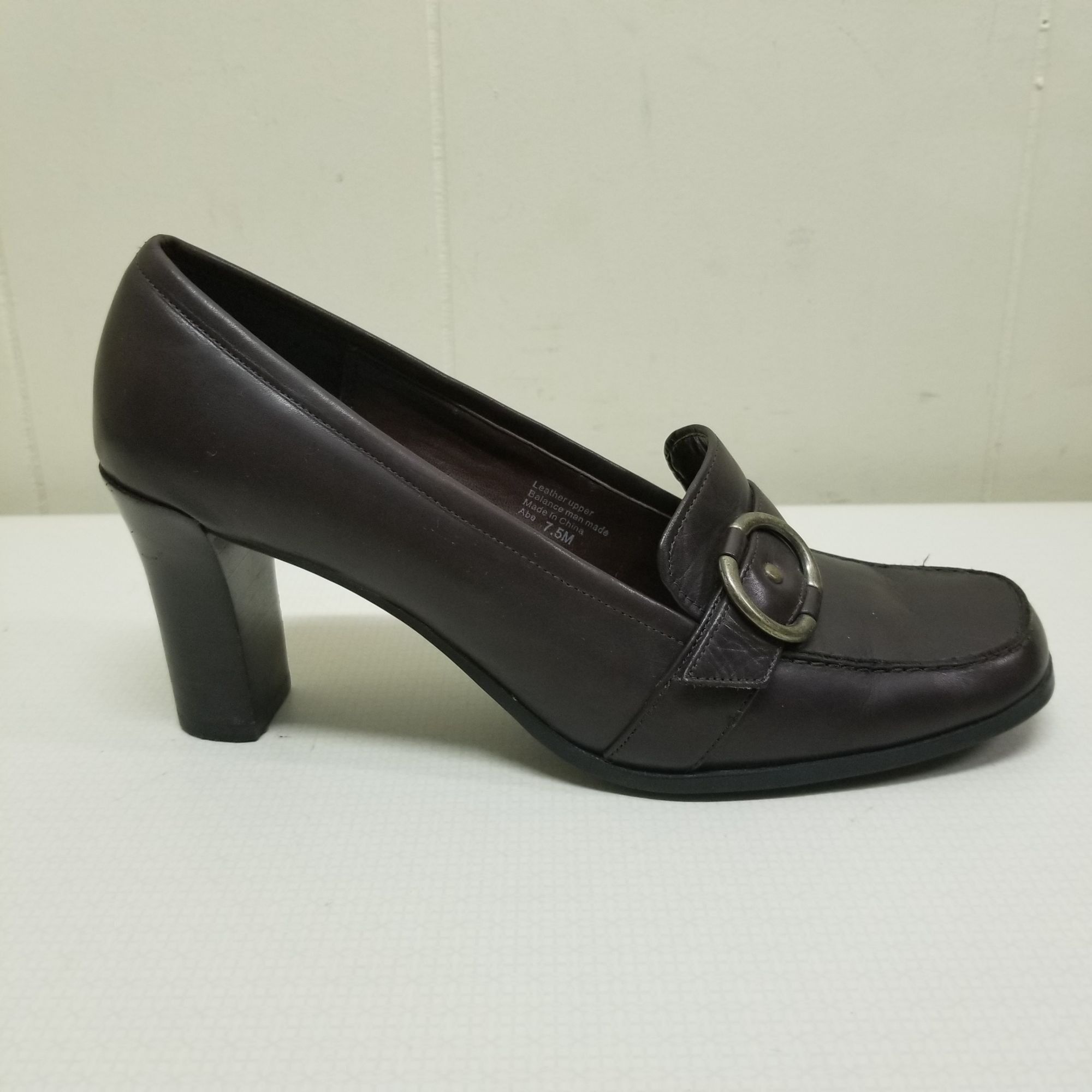 Alfani Alfani 7.5 Brown Leather Chunky Heels Pump Shoes ABE School Size US 7.5 / IT 37.5 - 6 Thumbnail