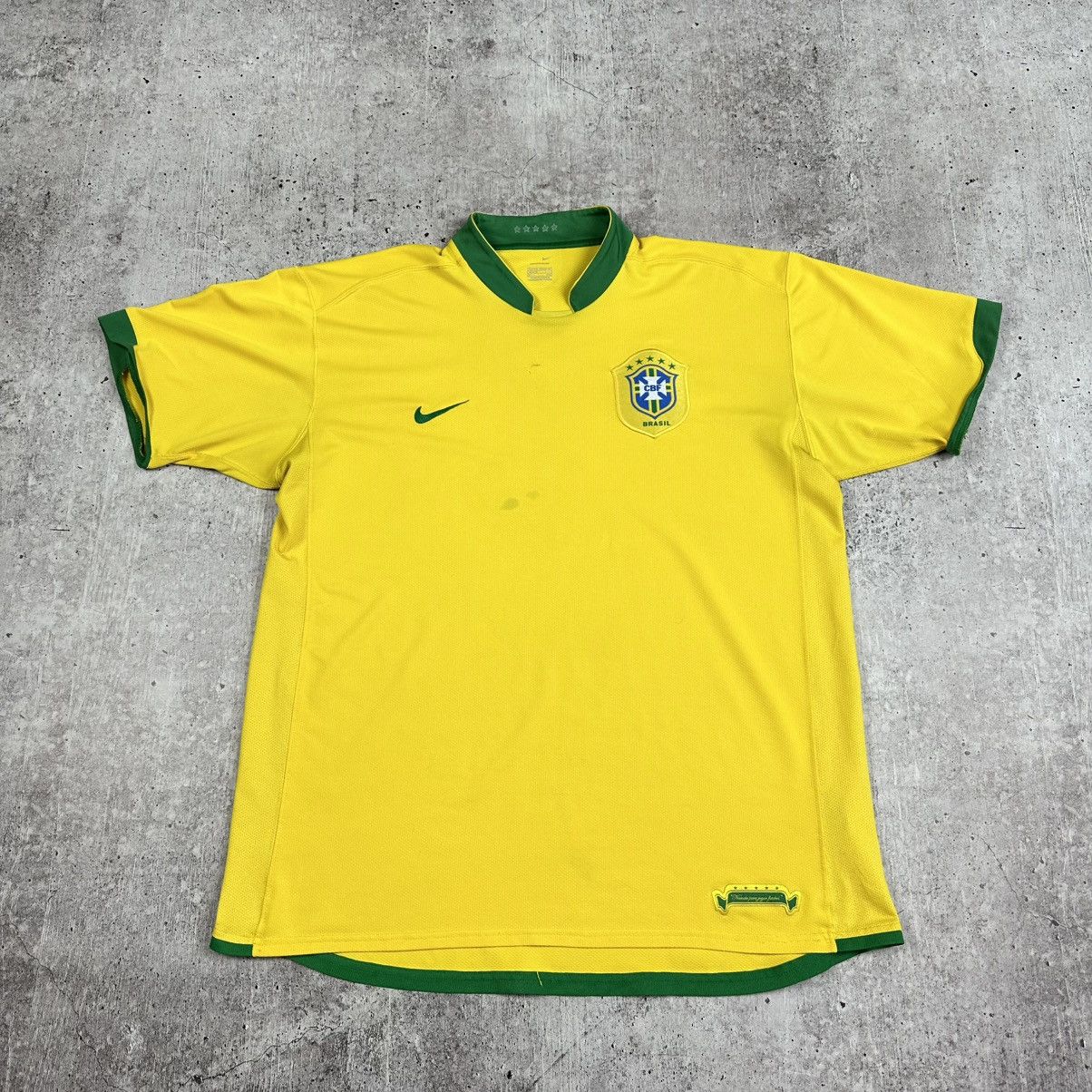 Nike 2006 Nike Brazil National Team Vintage Soccer Jersey Size US XXL / EU 58 / 5 - 1 Thumbnail