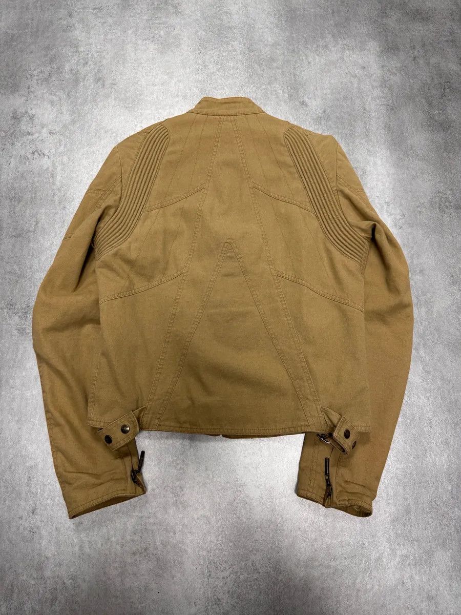 Just Cavalli × Vintage SS2004 Cavalli Biker Structured Beige Denim Jacket Size US S / EU 44-46 / 1 - 3 Thumbnail