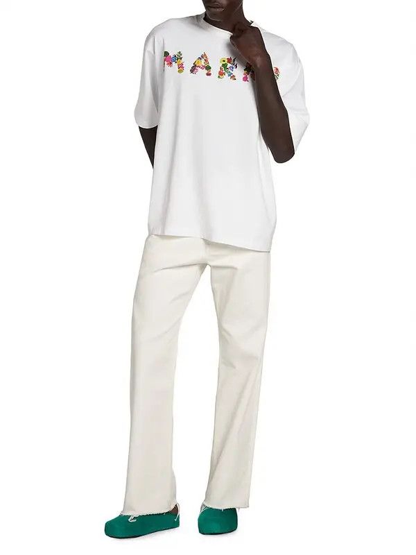 Marni o1w1db11125 Tie-Waist Straight-Leg Trousers in White Size US 32 / EU 48 - 6 Thumbnail