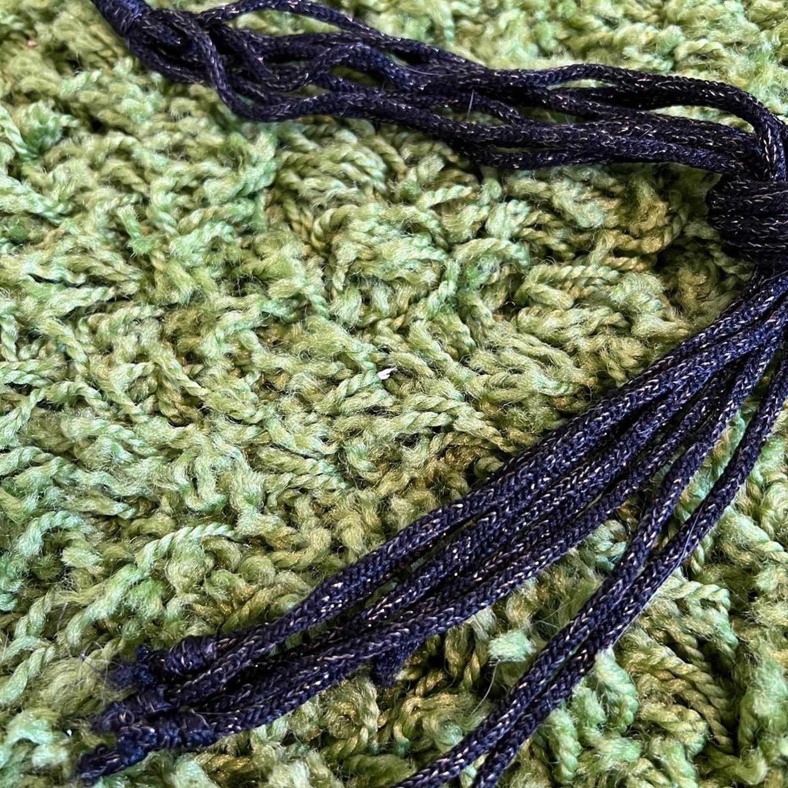 Other Vintage Black Metallic Macrame Rope Belt Size ONE SIZE - 2 Thumbnail