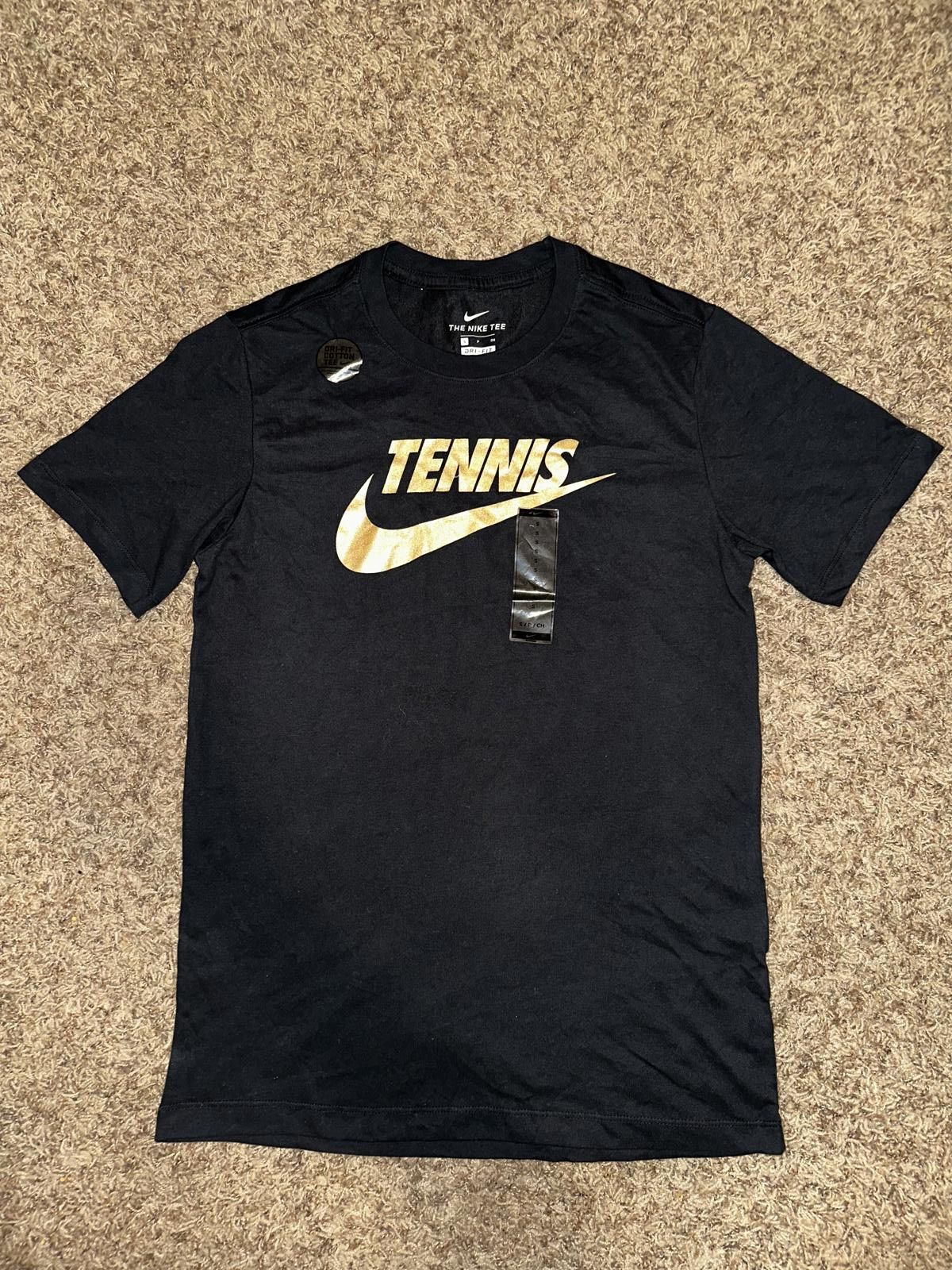 Nike Nike Men's Court Dri-Fit Graphic Black/Gold Tennis T-Shirt Size US S / EU 44-46 / 1 - 1 Thumbnail