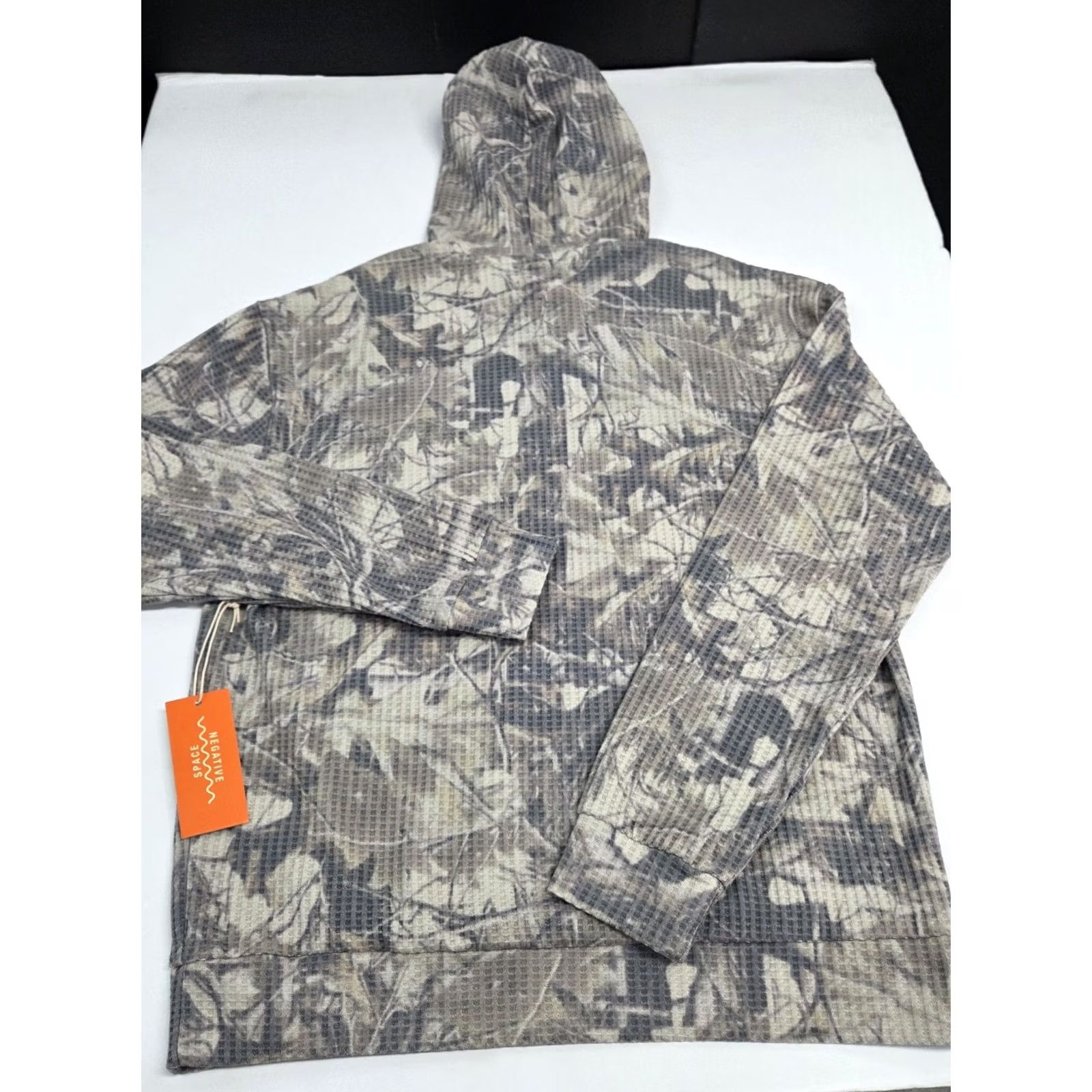 Vintage Negative Space Hoodie Mens M NWT Camo Waffle Knit Pullover Size Size US M / EU 48-50 / 2 - 2 Thumbnail
