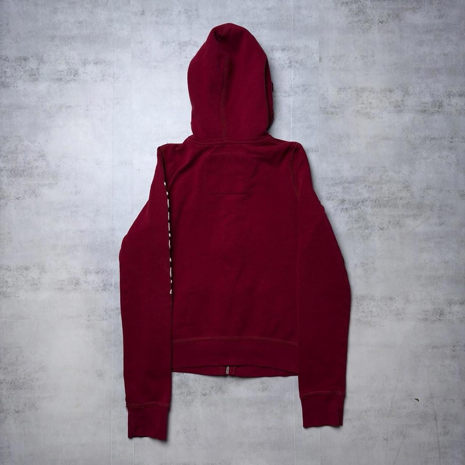Other Y2K Burgundy Hollister Surf Grunge Thermal Zip Up Hoodie Size XS / US 0-2 / IT 36-38 - 6 Thumbnail