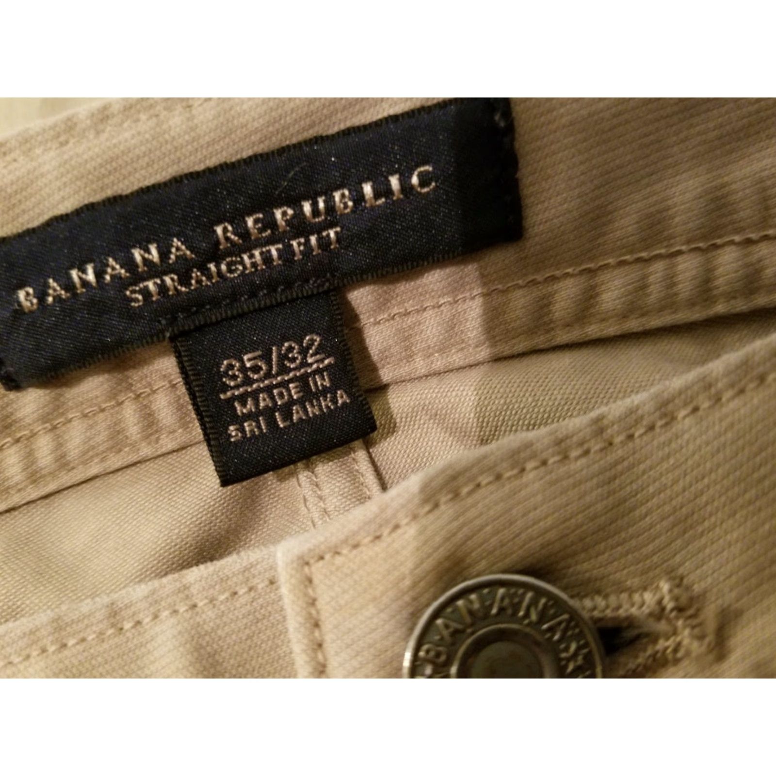 Banana Republic Banana Republic Jeans Pants Men 35x32 Straight Classic Beige Khaki Slim? (adjusted) Size US 35 - 5 Thumbnail