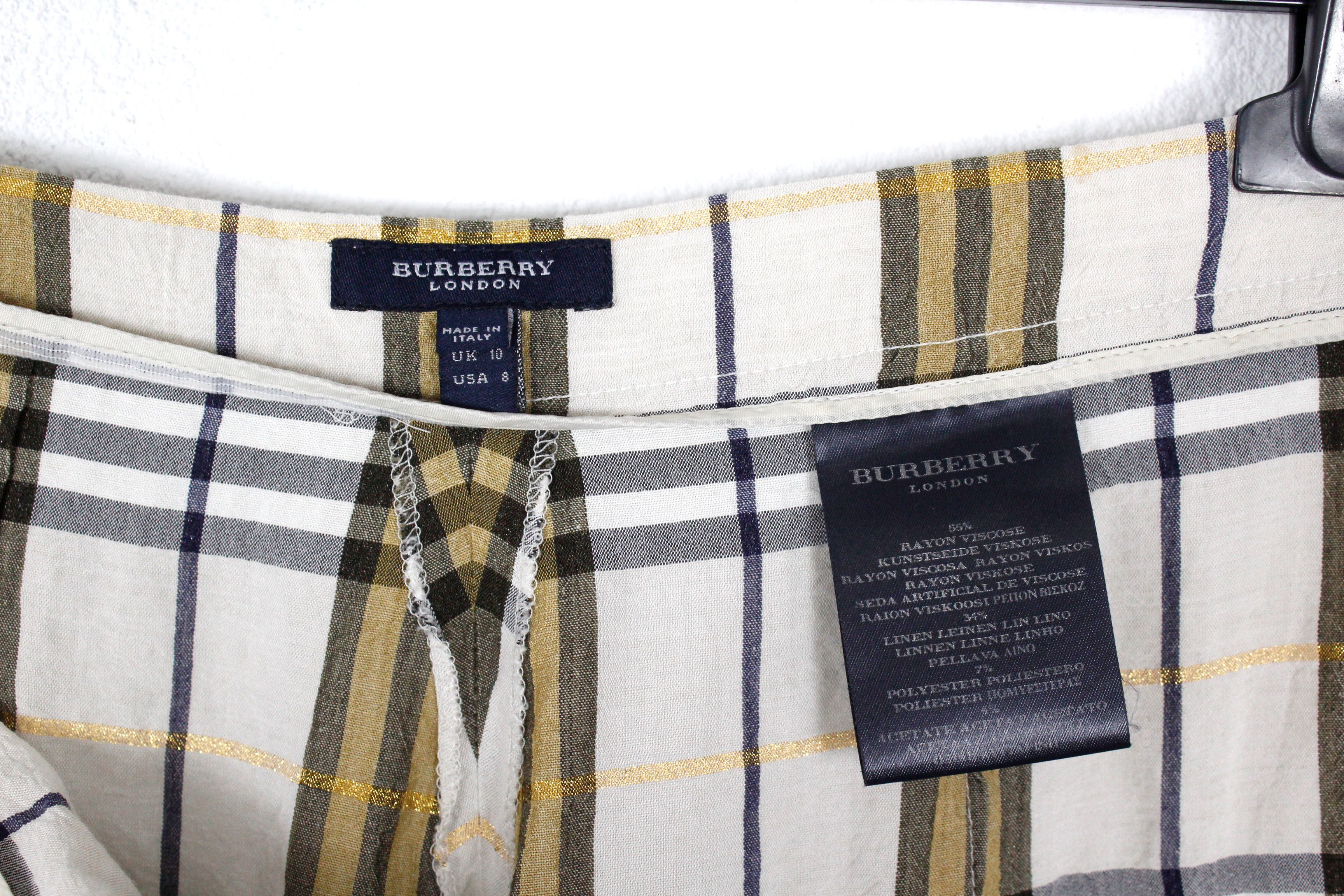 Burberry × Burberry Prorsum Burberry Nova Check Silk Viscose Pants Y2K Size 30" / US 8 / IT 44 - 6 Thumbnail