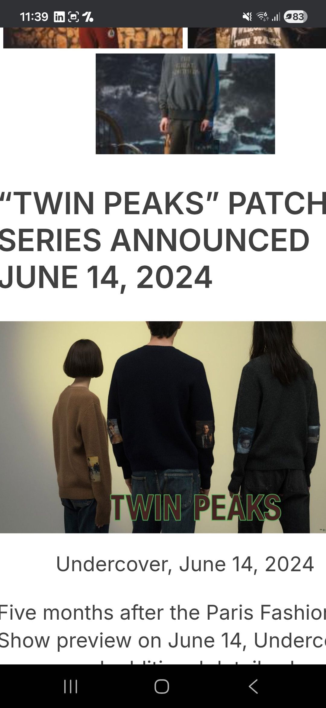 Undercover TWIN PEAKS × Undercover knitted Cardigan Size 4 Size US XL / EU 56 / 4 - 10 Thumbnail