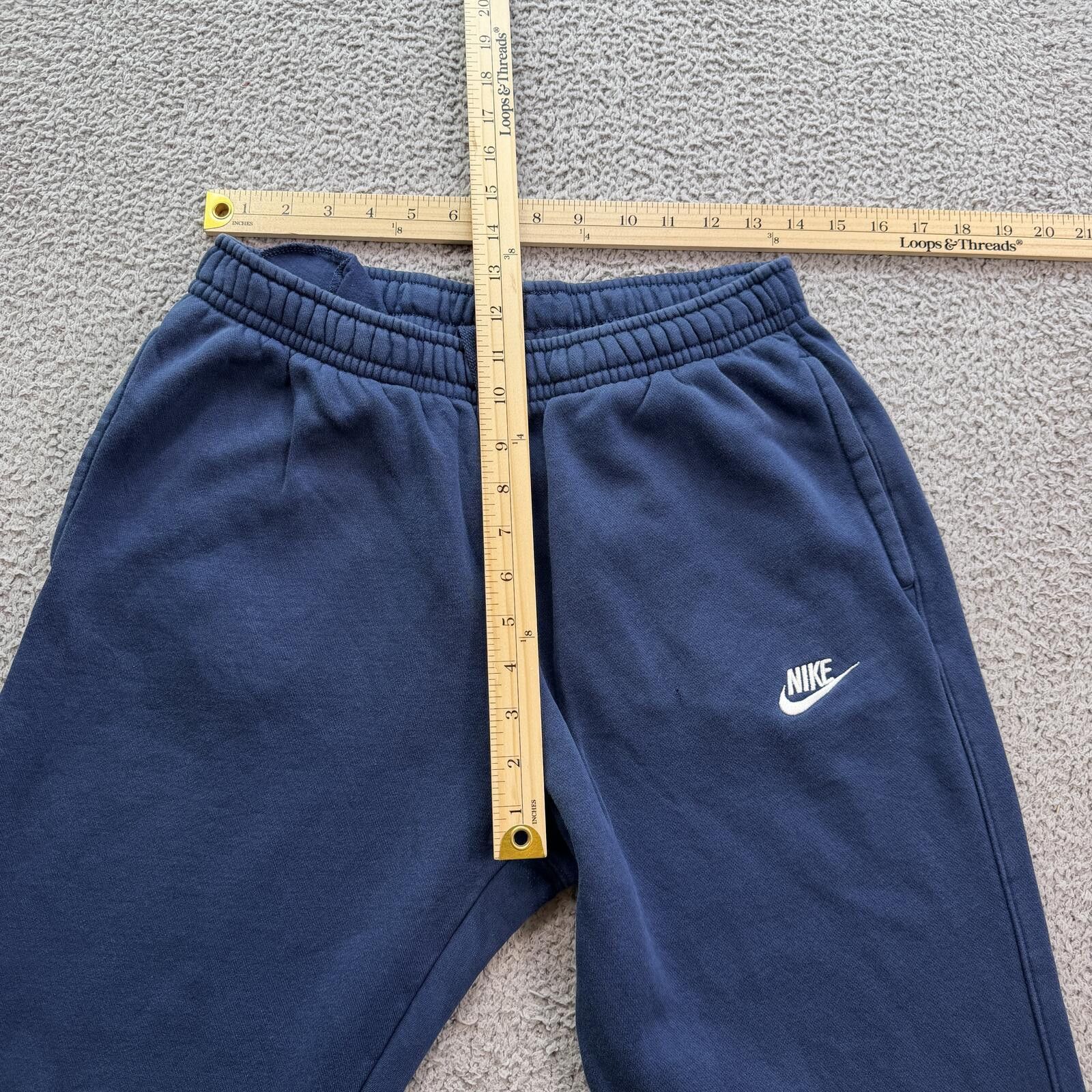 Nike Nike Mini Swoosh Fleece Sweatpants Navy Baggy Joggers Mens M Size US 32 / EU 48 - 4 Thumbnail