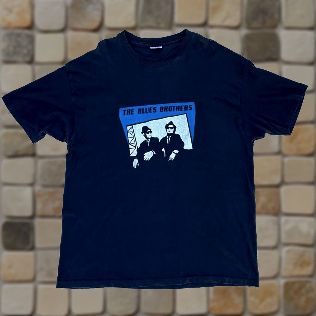 Hanes VINTAGE Hanes Beefy-T T-Shirt Mens 2XL Black 90s Blues Brothers Cotton Short Sleeve Crew Neck 100% Pre-Shrunk Size US XXL / EU 58 / 5 - 1 Thumbnail
