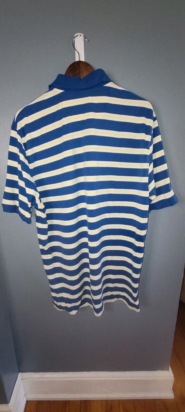 Brooks Brothers Brooks Brothers Men's Polo Shirt Large Yellow Blue Stripes Size US L / EU 52-54 / 3 - 6 Thumbnail