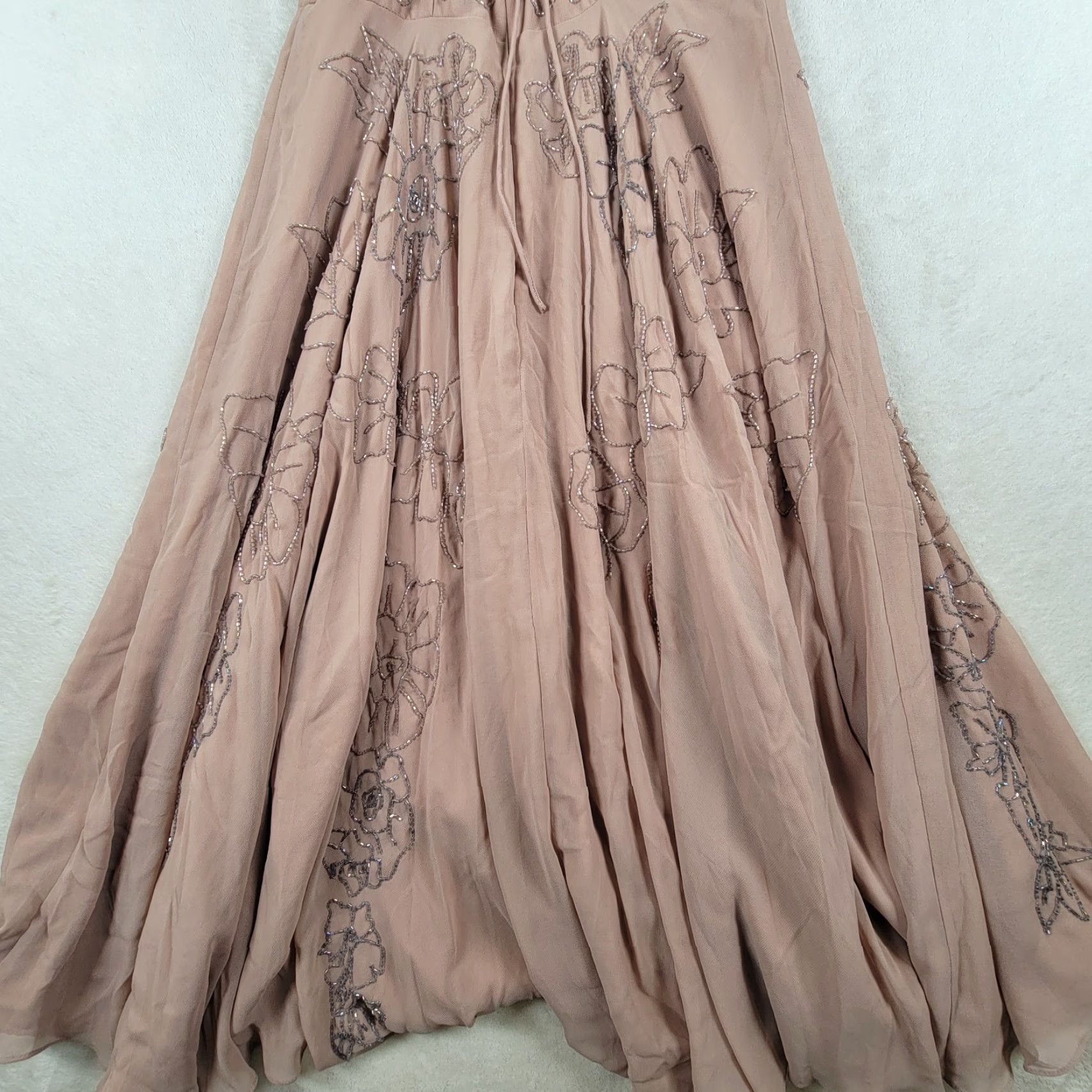 Asos ASOS Womens Fit & Flare Midi Prom Dress Beige Floral Lace Lined Size 10 US New Size L / US 10 / IT 46 - 5 Thumbnail