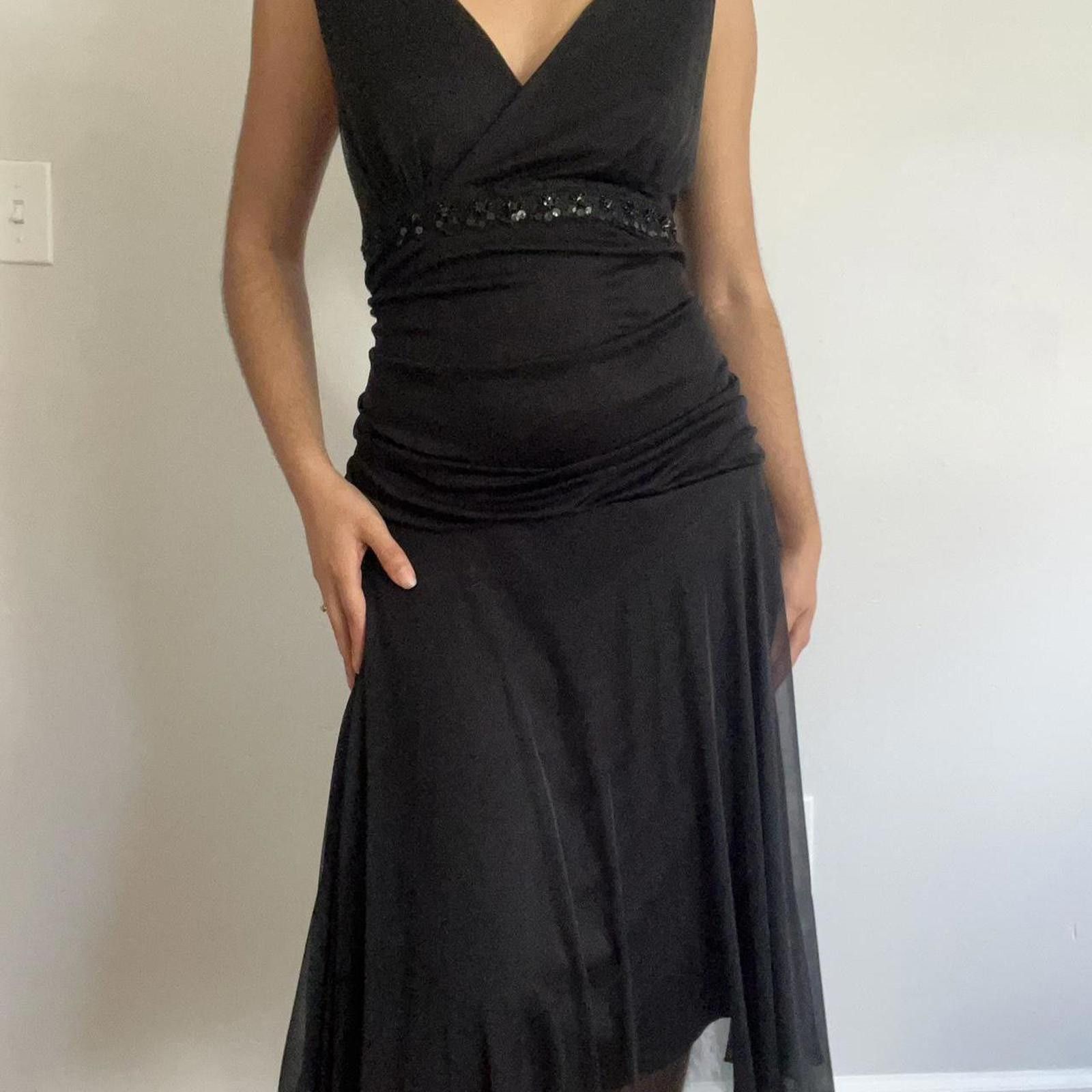 Other Black midi dress with beaded waist detail #gothic #grunge Size L / US 10 / IT 46 - 1 Thumbnail