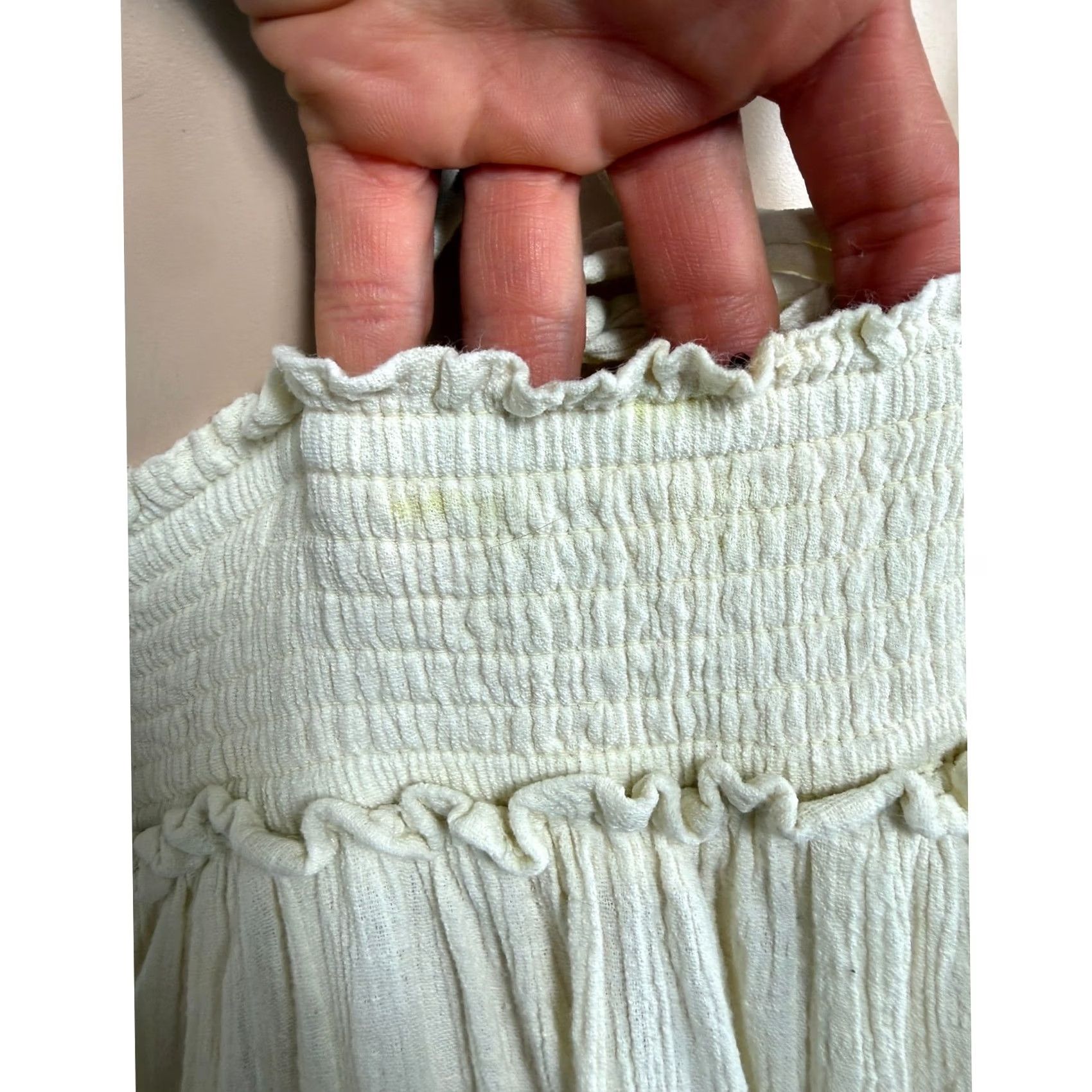 Free People Free People Dress Maxi Sleeveless Cream Cotton Bohemian V-Neck 100% Knit L Adult Womens Summer Casual NN15 Size L / US 10 / IT 46 - 7 Thumbnail