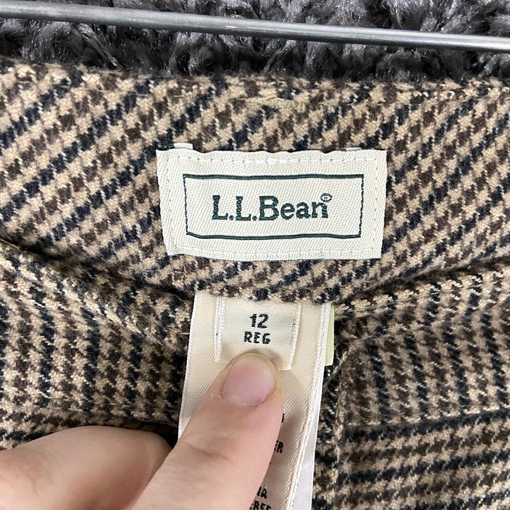 Vintage VINTAGE L.L. Bean Brown Plaid Tweed Dress Pants Wide-Leg Women 12 REG Brown Plaid Tweed Pants Women 12 REG Women's Pants Wide Leg 12 REG Size 34" / US 12 / IT 48 - 6 Thumbnail