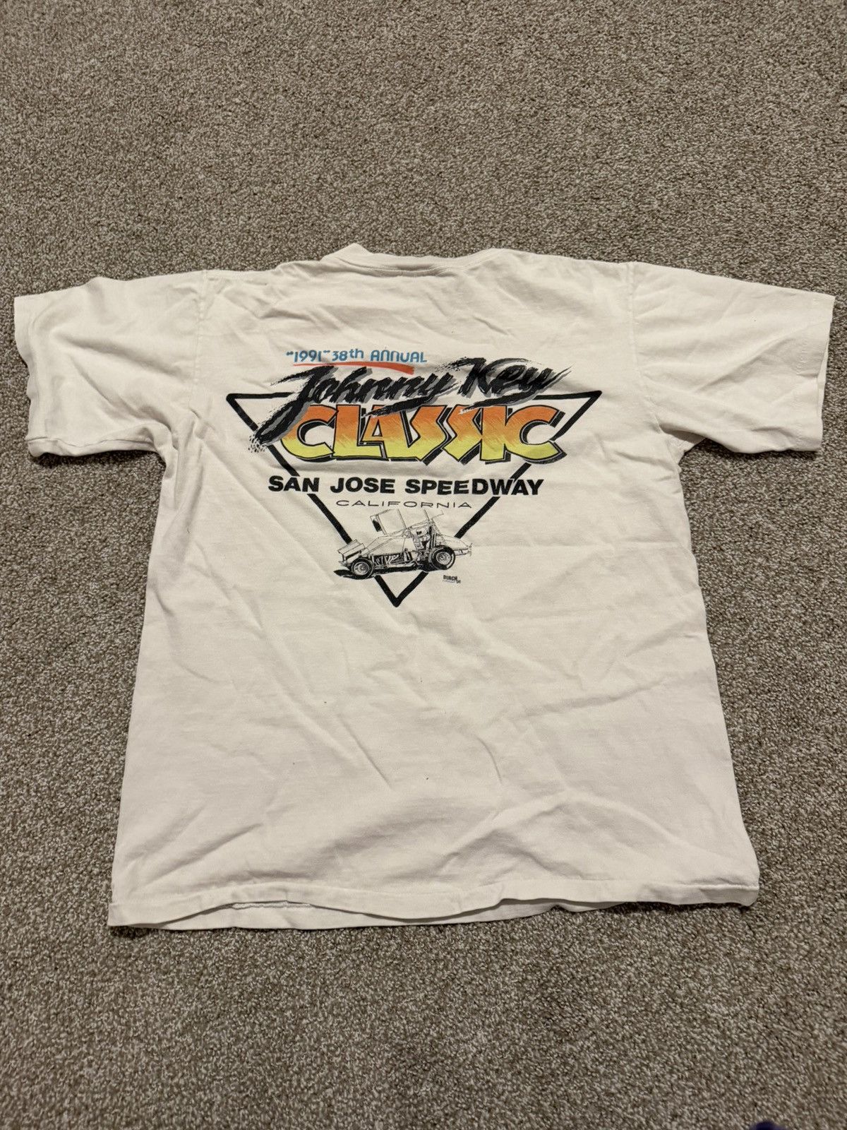 Carhartt Vintage 1991 Johnny Key Classic San Jose Speedway T-Shirt Size US L / EU 52-54 / 3 - 6 Thumbnail