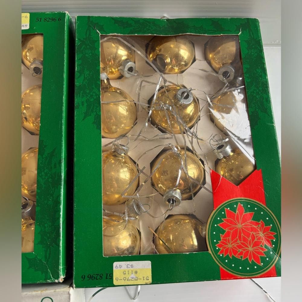 Designer 48 Vintage Glass Christmas Ornaments - Gold and Red Size ONE SIZE - 4 Thumbnail