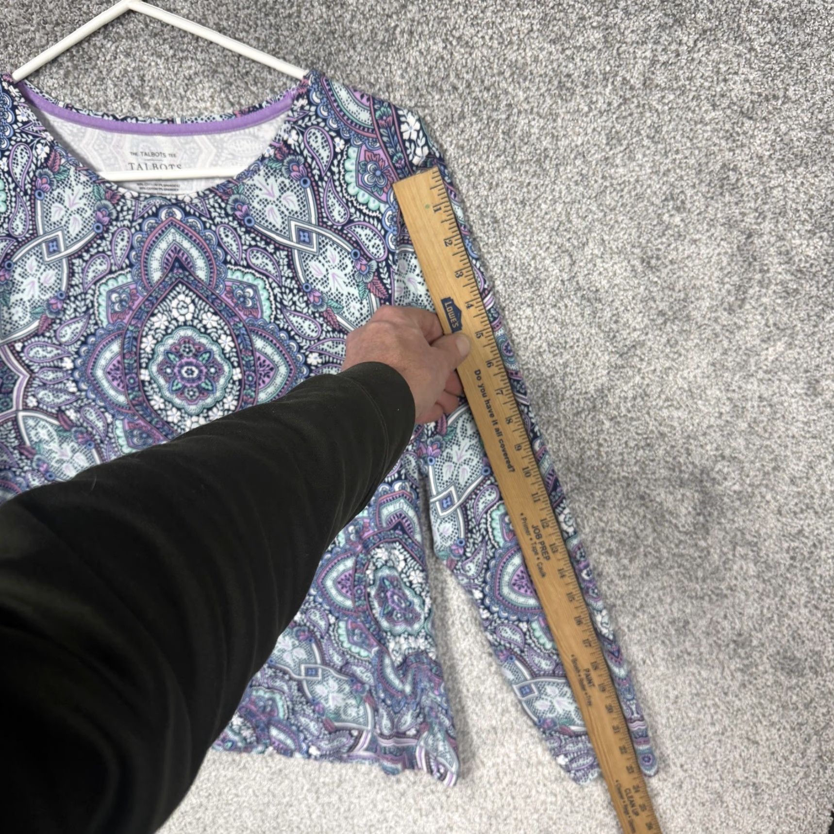 Talbots Talbots Tee Shirt Womens M Multicolor Paisley Crew Neck Long Sleeve Pullover Casual Boho Preppy Cotton Spandex Jersey Size M / US 6-8 / IT 42-44 - 3 Thumbnail