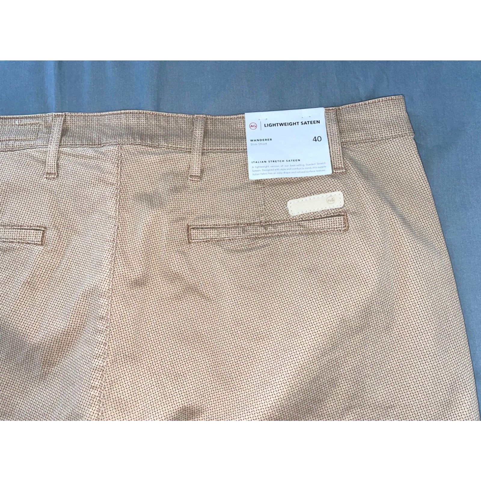 image of Vintage Ag The Wanderer Slim Lightweight Sateen Chino Shorts. Men's Size 40, Nwt!! in White