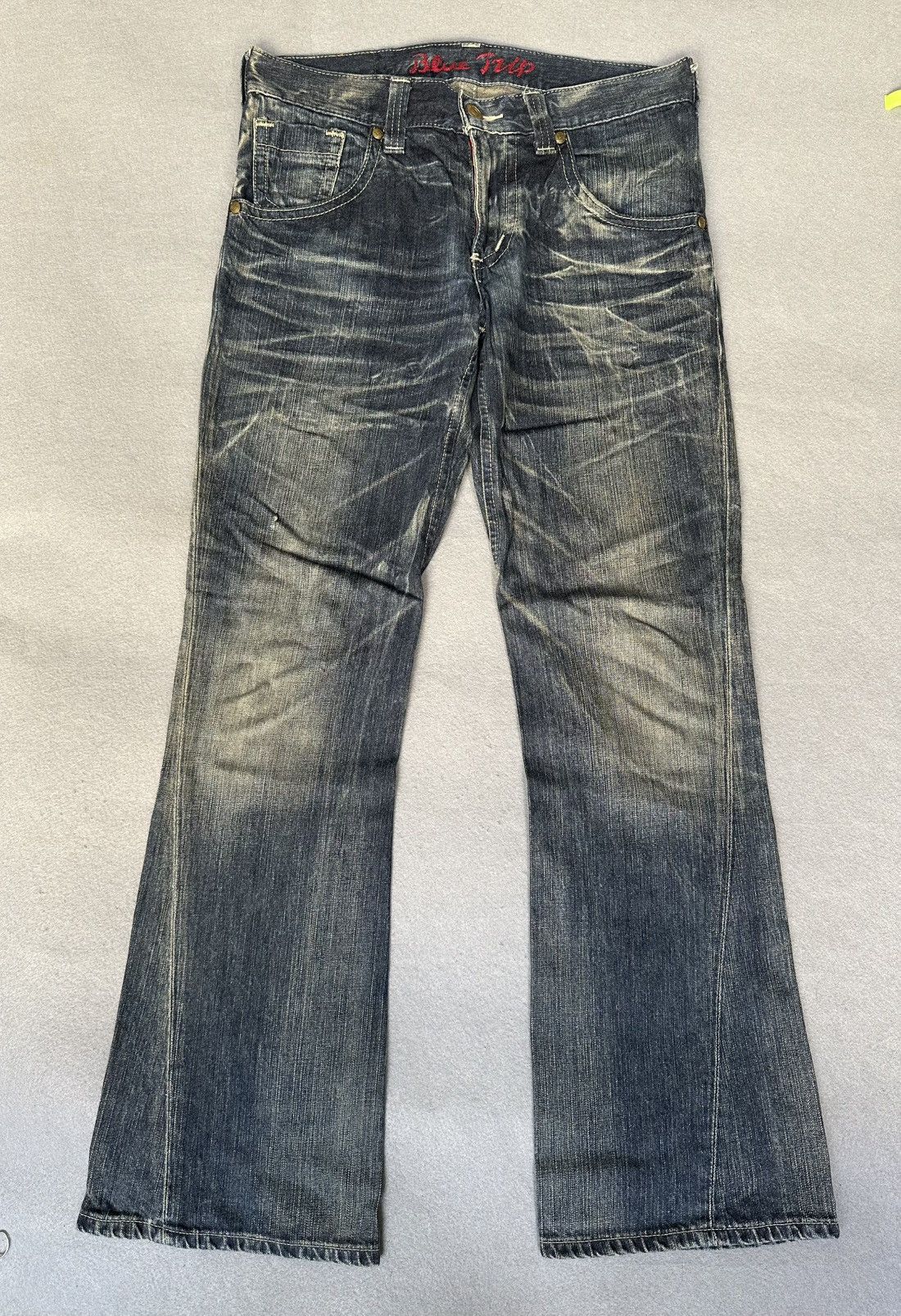 Japanese Brand FLARE Edwin Blue Trip Denim Size US 32 / EU 48 - 1 Thumbnail