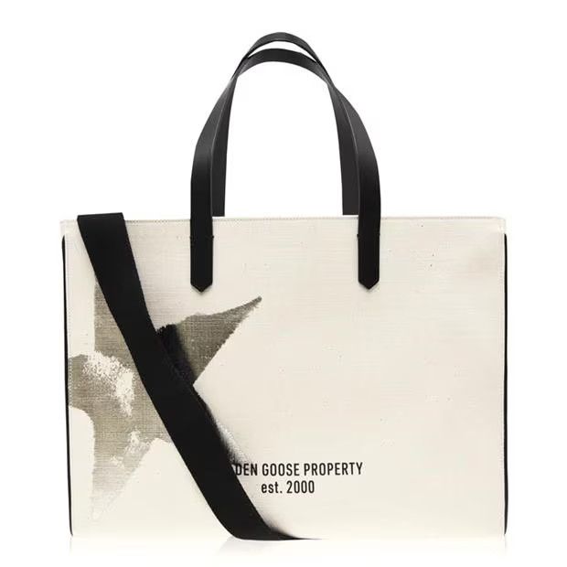 Golden Goose o1g2r1mq1024 Size: OS / Tote Bag in White & Gold Size ONE SIZE - 1 Thumbnail