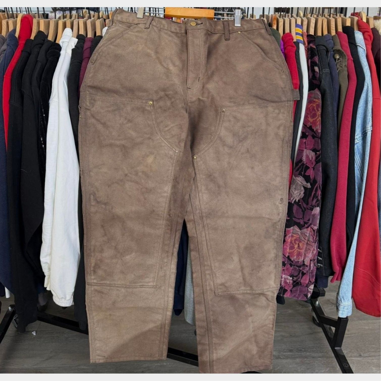 Carhartt Carhartt Double Knee Super Faded Baggy Workwear Pants Size US 35 - 1 Thumbnail