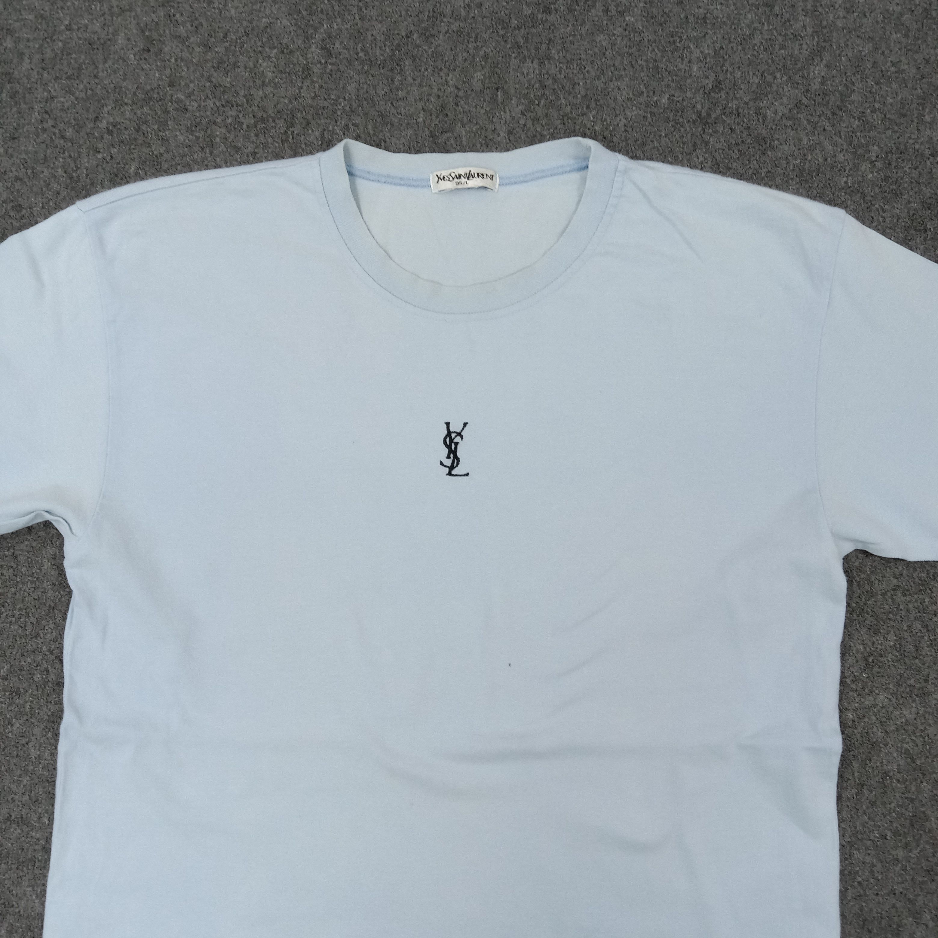Vintage × Yves Saint Laurent Yves Saint Laurent Italian Brand Center Logo Tshirt Size US M / EU 48-50 / 2 - 2 Thumbnail
