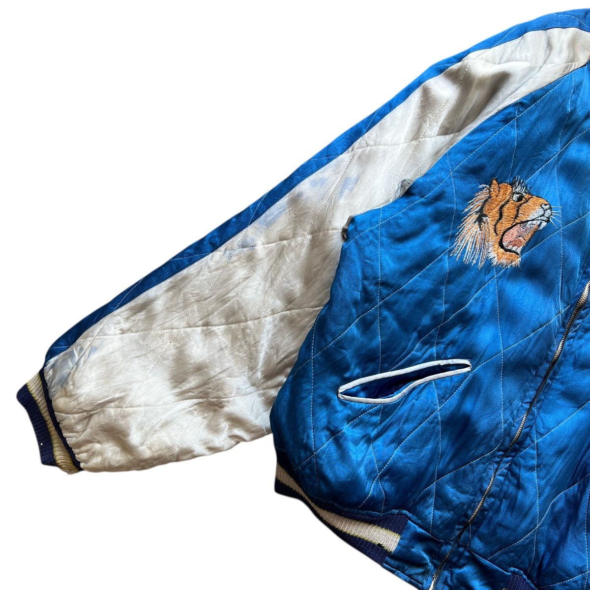 Vintage 🔥 50s WWII SUKAJAN SOUVENIR ANIMAL MOTIVE BOMBER JACKET Size US L / EU 52-54 / 3 - 7 Thumbnail