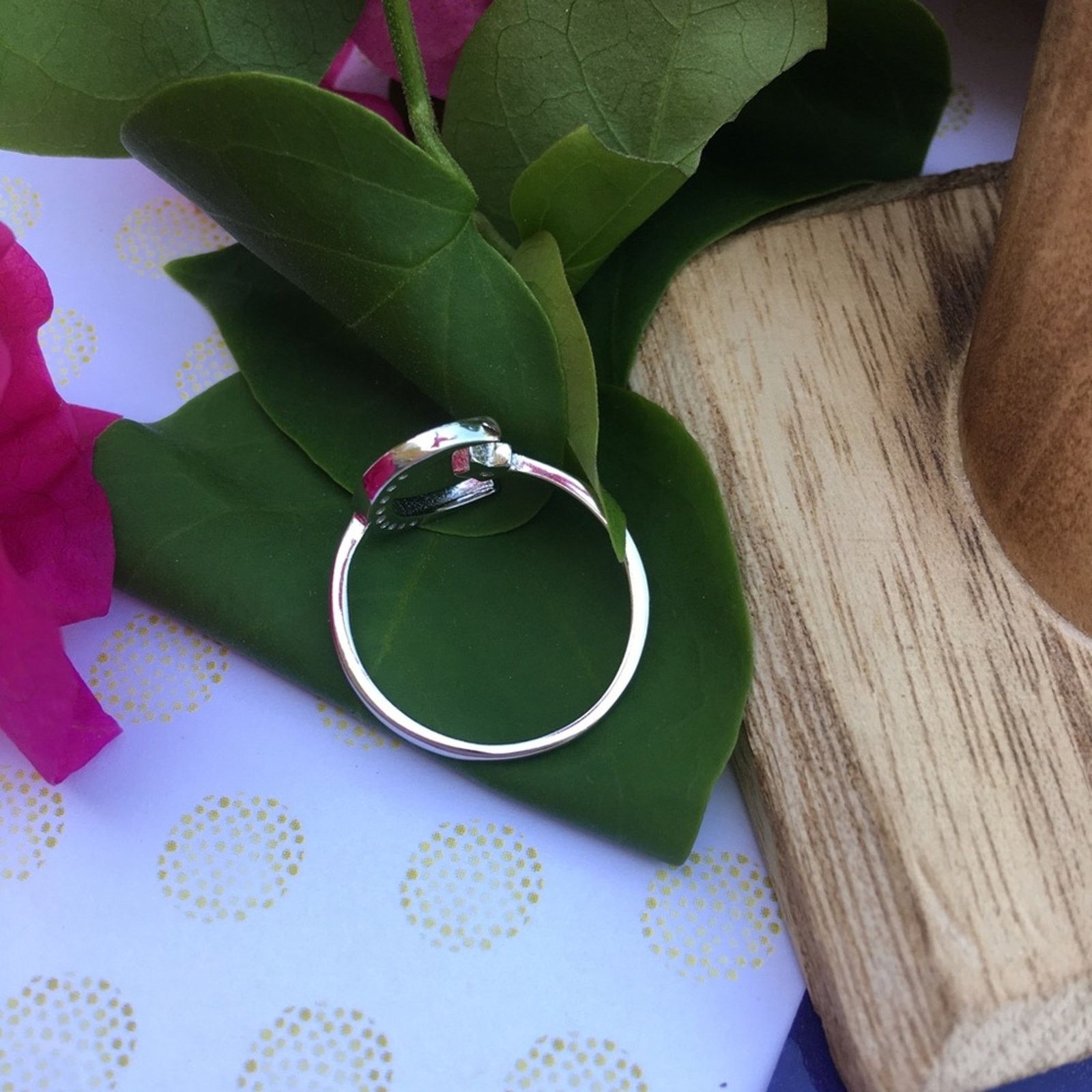 The Unbranded Brand Crescent Moon & Star Sterling Silver CZ Ring Size ONE SIZE - 5 Thumbnail