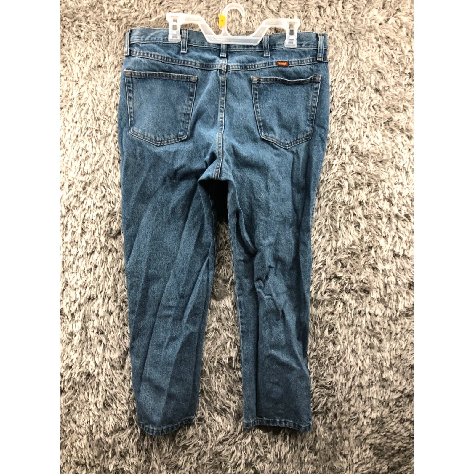 Denime Rustler Jeans 38x29 Men Mid Rise Straight Blue Denim 5-Pocket Regular 38 in Dark Wash Blue Jeans Mens Size US 38 / EU 54 - 5 Thumbnail