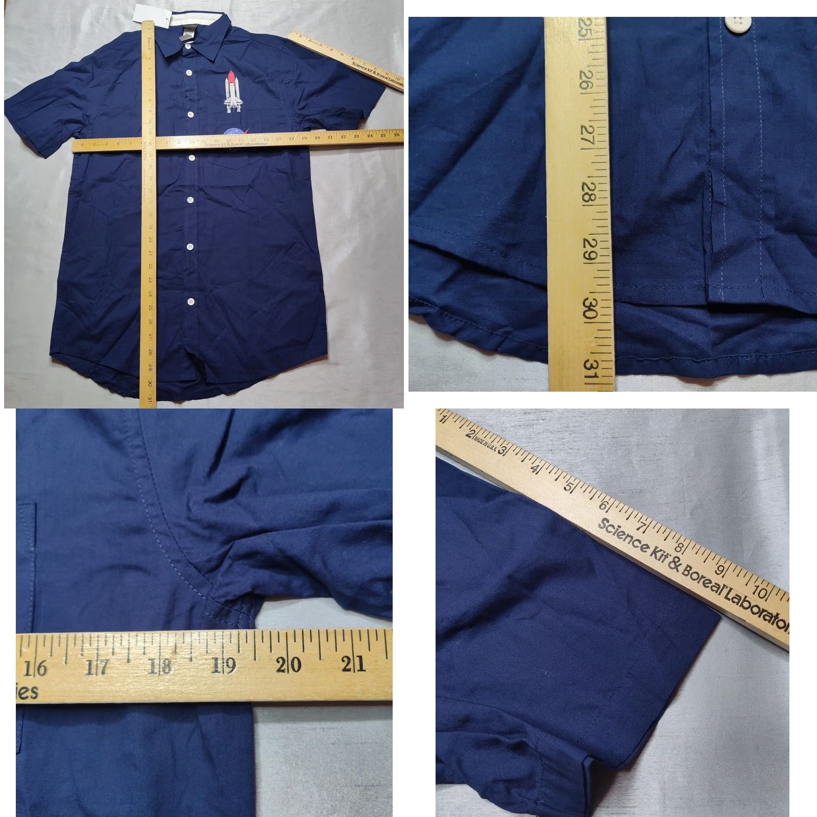 Vintage NASA x FIFTH SUN Men Small Blue Space Shuttle Short Sleeve Button-Up Shirt NEW Size US S / EU 44-46 / 1 - 8 Thumbnail