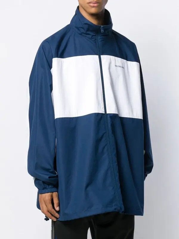 Balenciaga Final Drop📦 Balenciaga Blue White Zip-up Jacket Size US XL / EU 56 / 4 - 15 Thumbnail