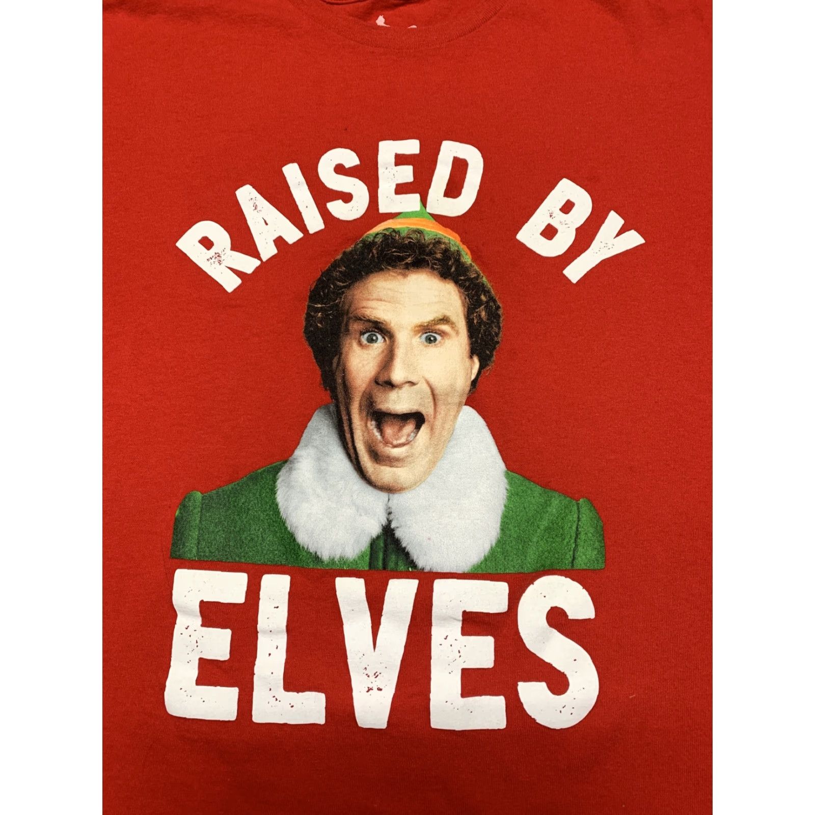 Vintage Buddy Elf "Raised by Elves" Christmas TShirt Red Mens 2XL Shirt Christmas Elf Movie Logo Graphic Print Size US XXL / EU 58 / 5 - 2 Thumbnail