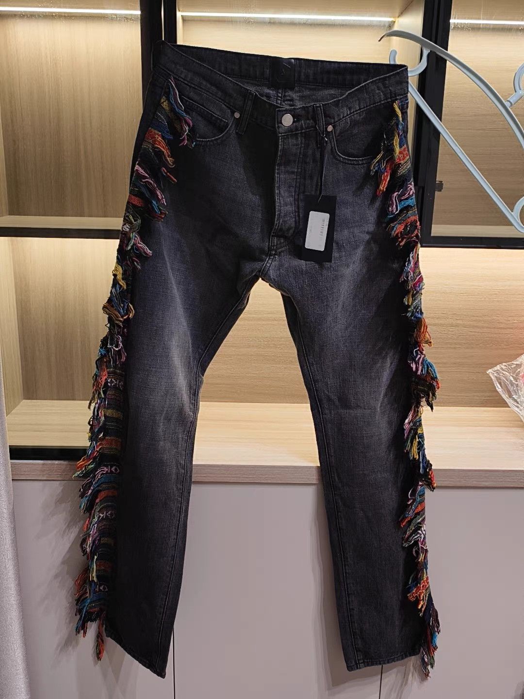 Alchemist Alchemist Black Fringe Jeans K8 Size US 30 / EU 46 - 2 Thumbnail