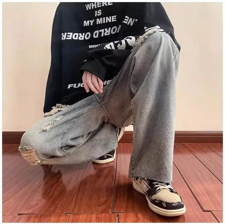 Japanese Brand Straight casual ruffled distressed jeans Size US 32 / EU 48 - 4 Thumbnail