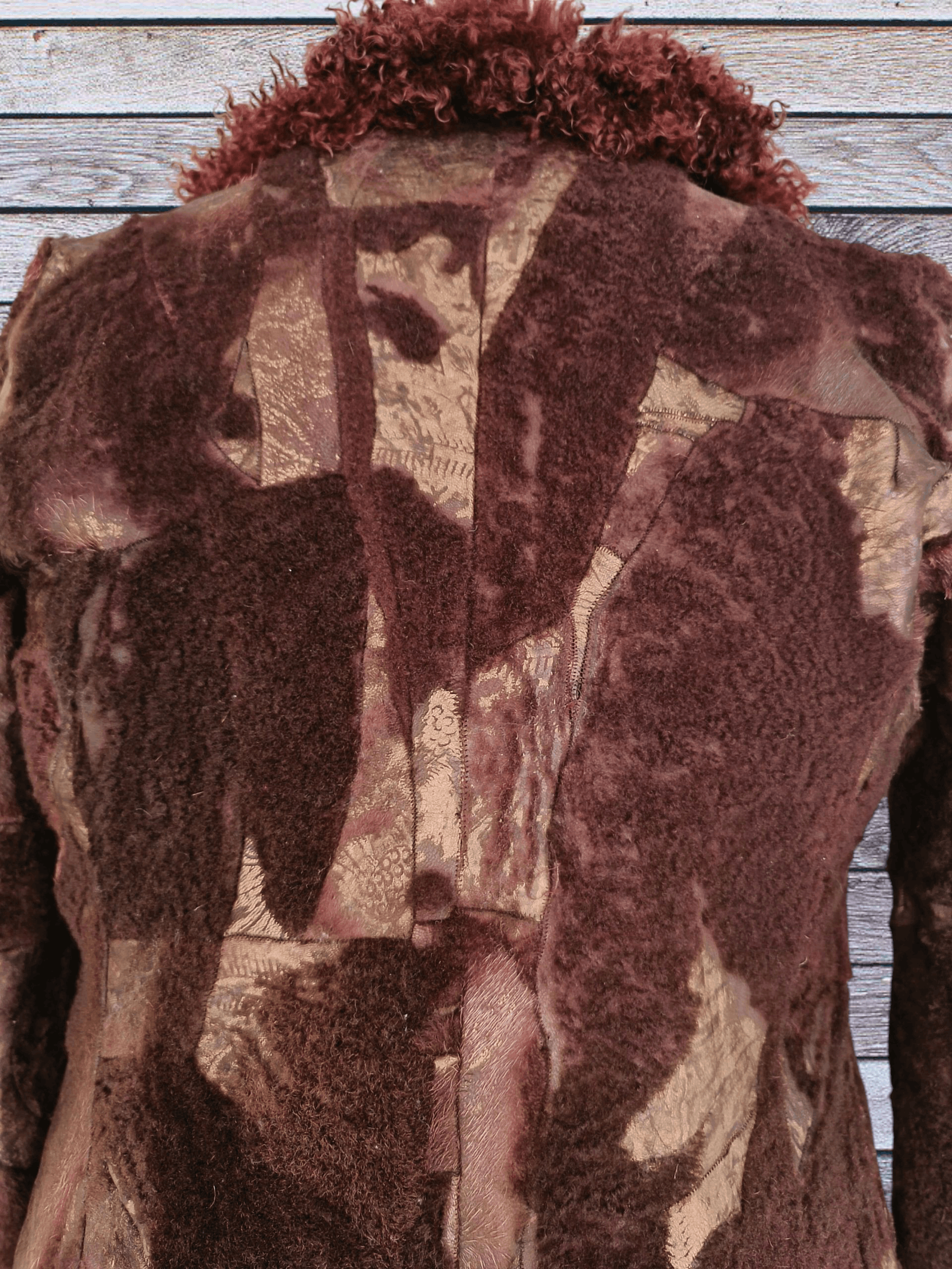 Other Vintage Patchwork Leather Fur Jacket Size M / US 6-8 / IT 42-44 - 4 Thumbnail