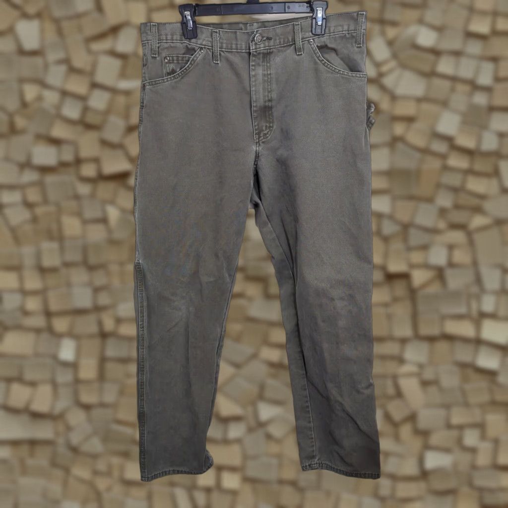 Dickies Dickies Denim Carpenter Straight Leg Jeans Men's 36x32 Green - Regular Fit, 5-Pocket, Belt Loops, High Rise, Cotton, Denim, Work Jeans Size US 36 / EU 52 - 1 Thumbnail