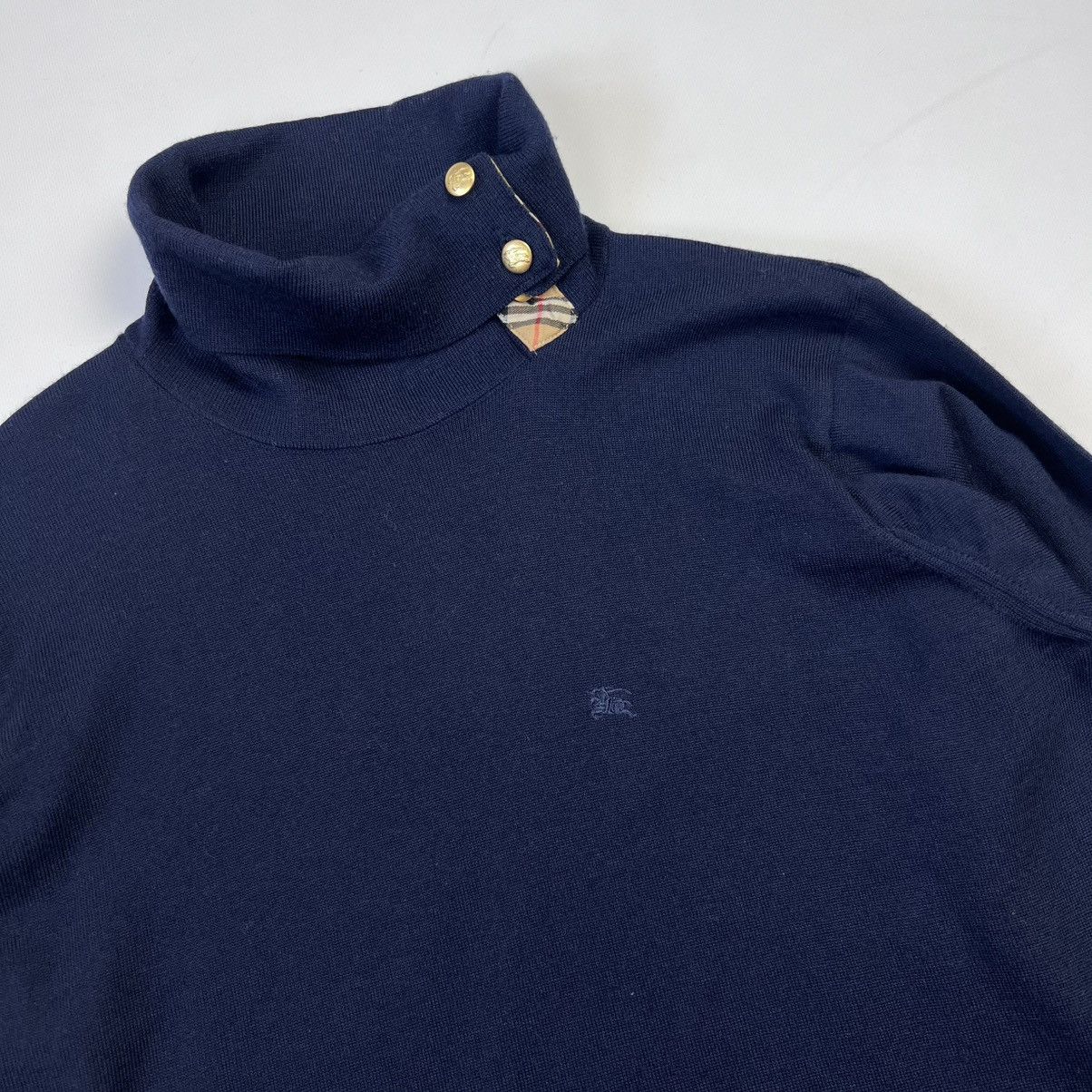 Burberry × Vintage Burberrys vintage merino wool roll neck nova check Size L / US 10 / IT 46 - 3 Thumbnail