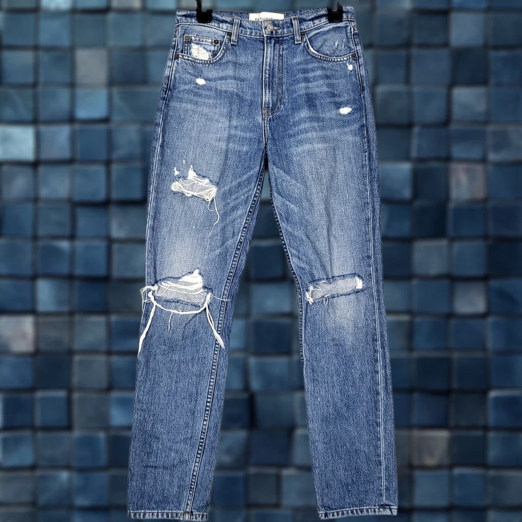 Reformation Reformation Jeans Main Rise Cigarette Wash Size 27 Blue Regular Size 27" / US 4 / IT 40 - 1 Thumbnail