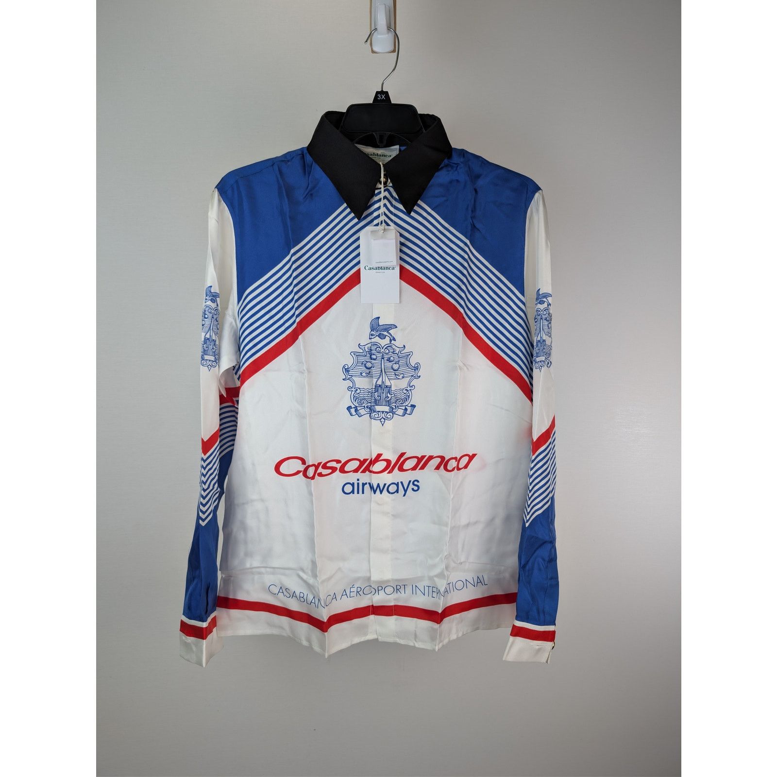 Casablanca o1rshd1 CasaBlanca Airways Silk Twill Long Sleeve Silk Shirt Size US M / EU 48-50 / 2 - 1 Thumbnail