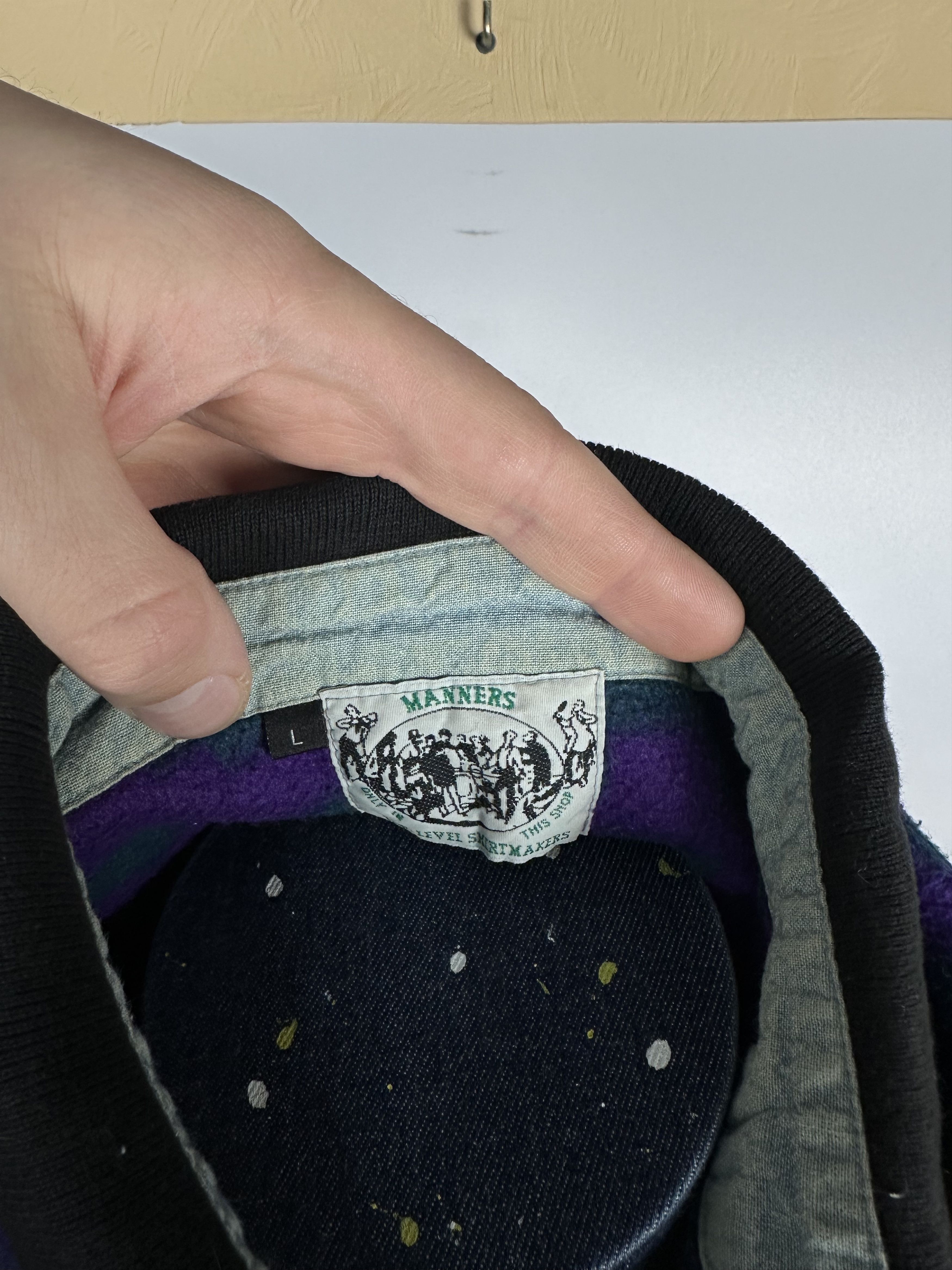 Vintage vintage Manners FLEECE sweater Shirt Button L rare retro 90s Size US L / EU 52-54 / 3 - 8 Thumbnail